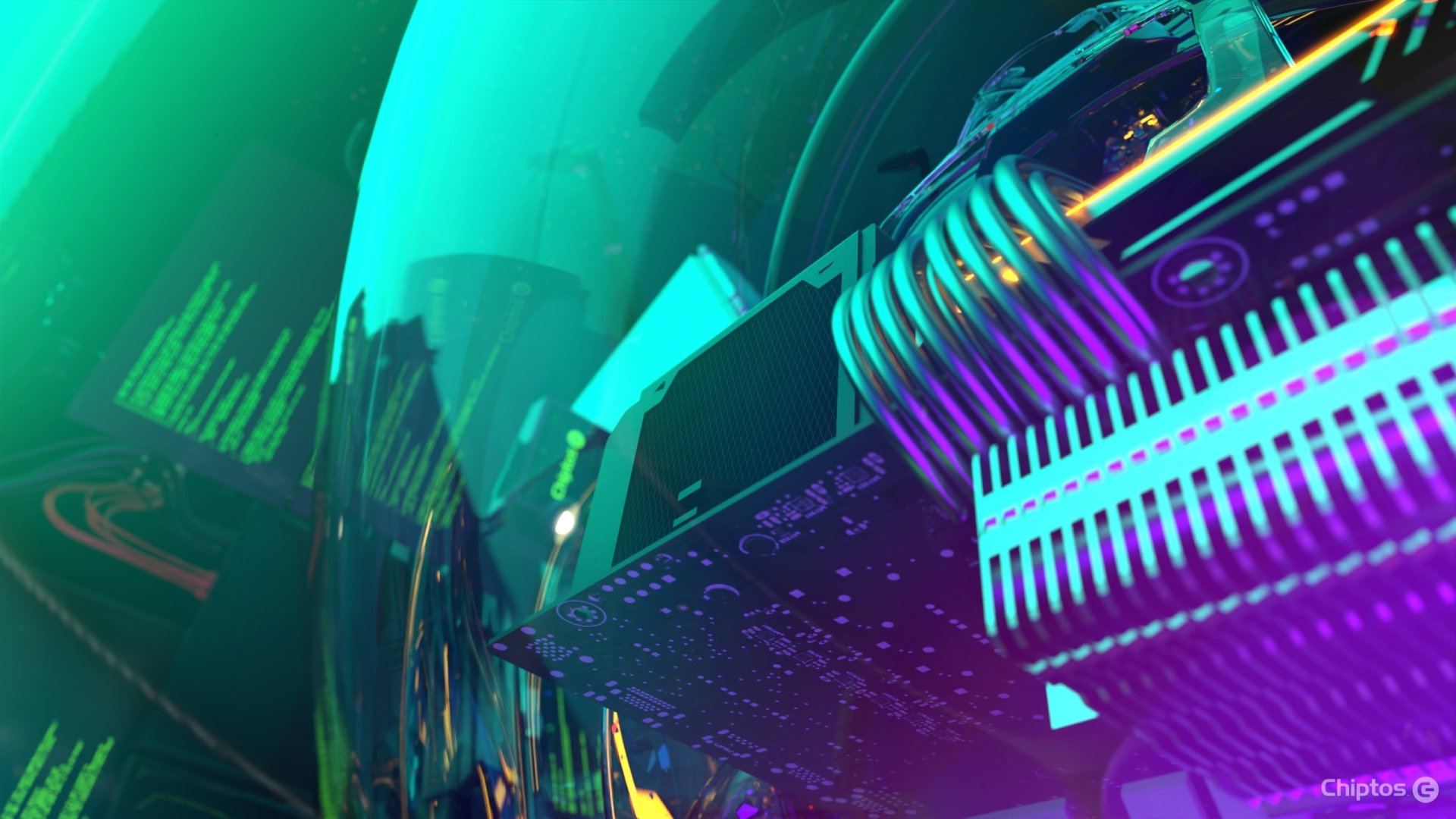 Chiptos X Wires Computer Case Abstract NFT Wallpaper Background Gloss