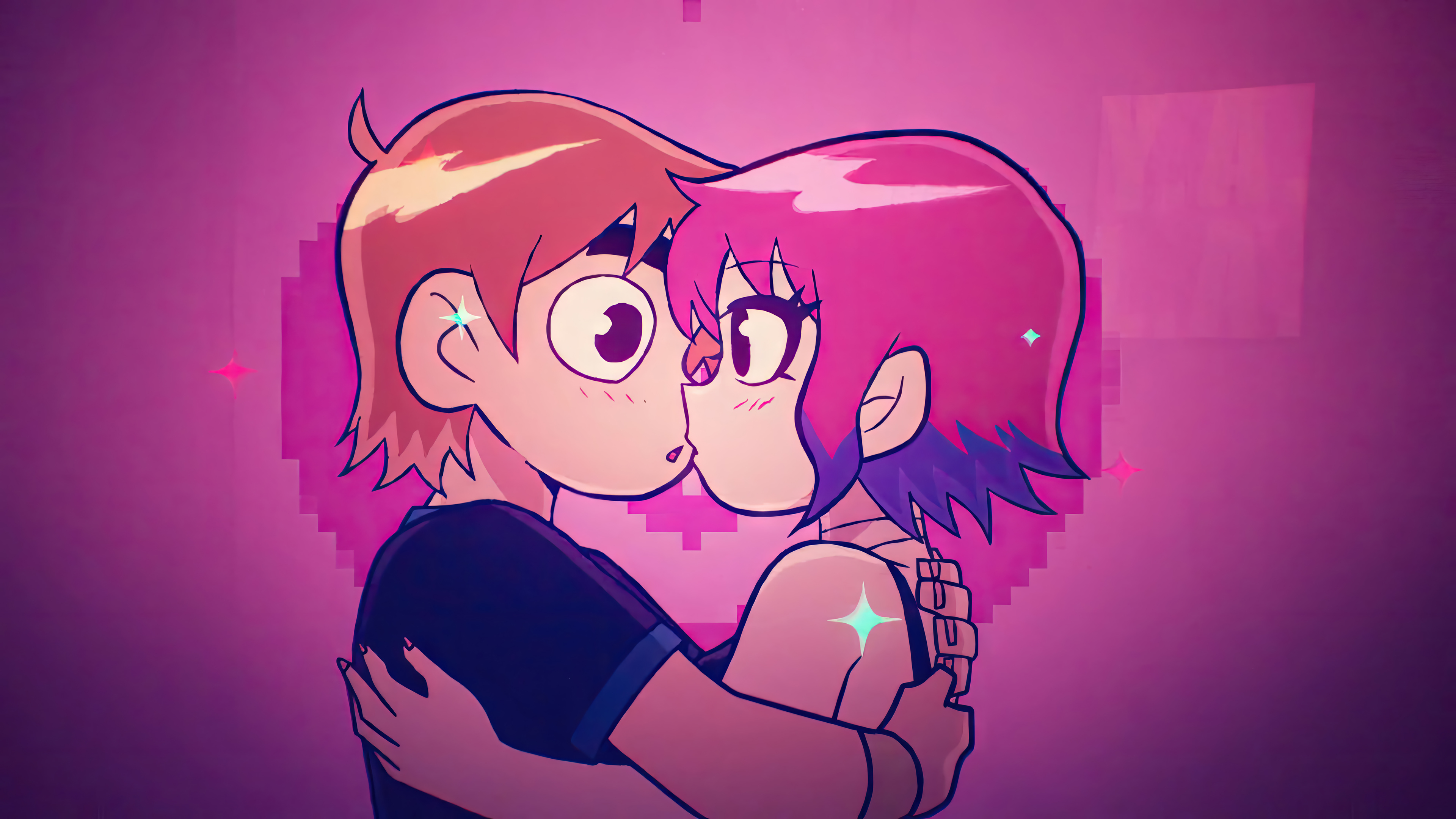 Scott Pilgrim and Ramona Flowers HD Wallpaper