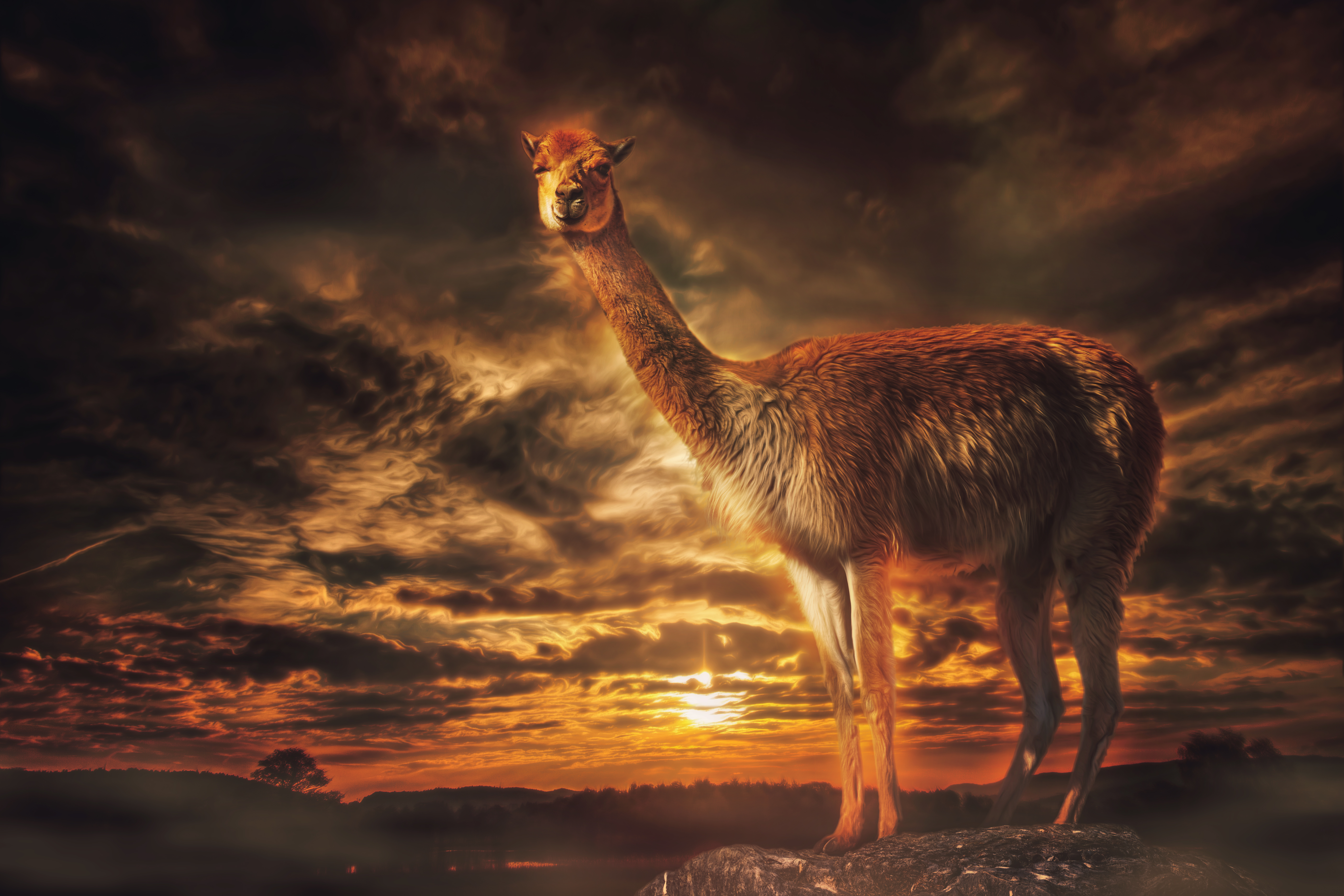 Llama View 5k Retina Ultra HD Wallpaper Background Image