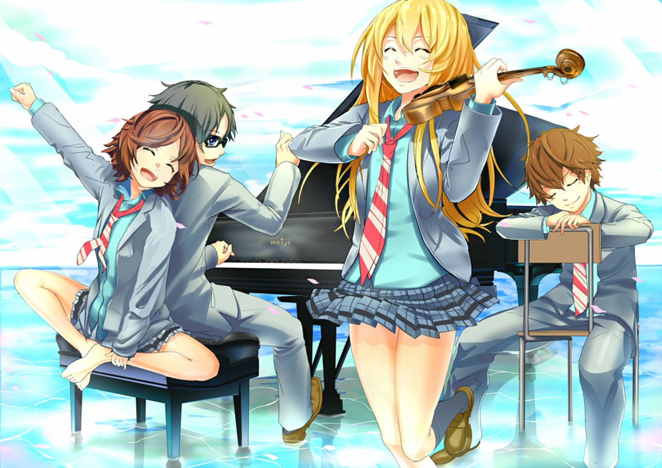 Kaori,Arima,Tsubaki and Ryota Wallpaper and Background Image 1366x966 ID636418