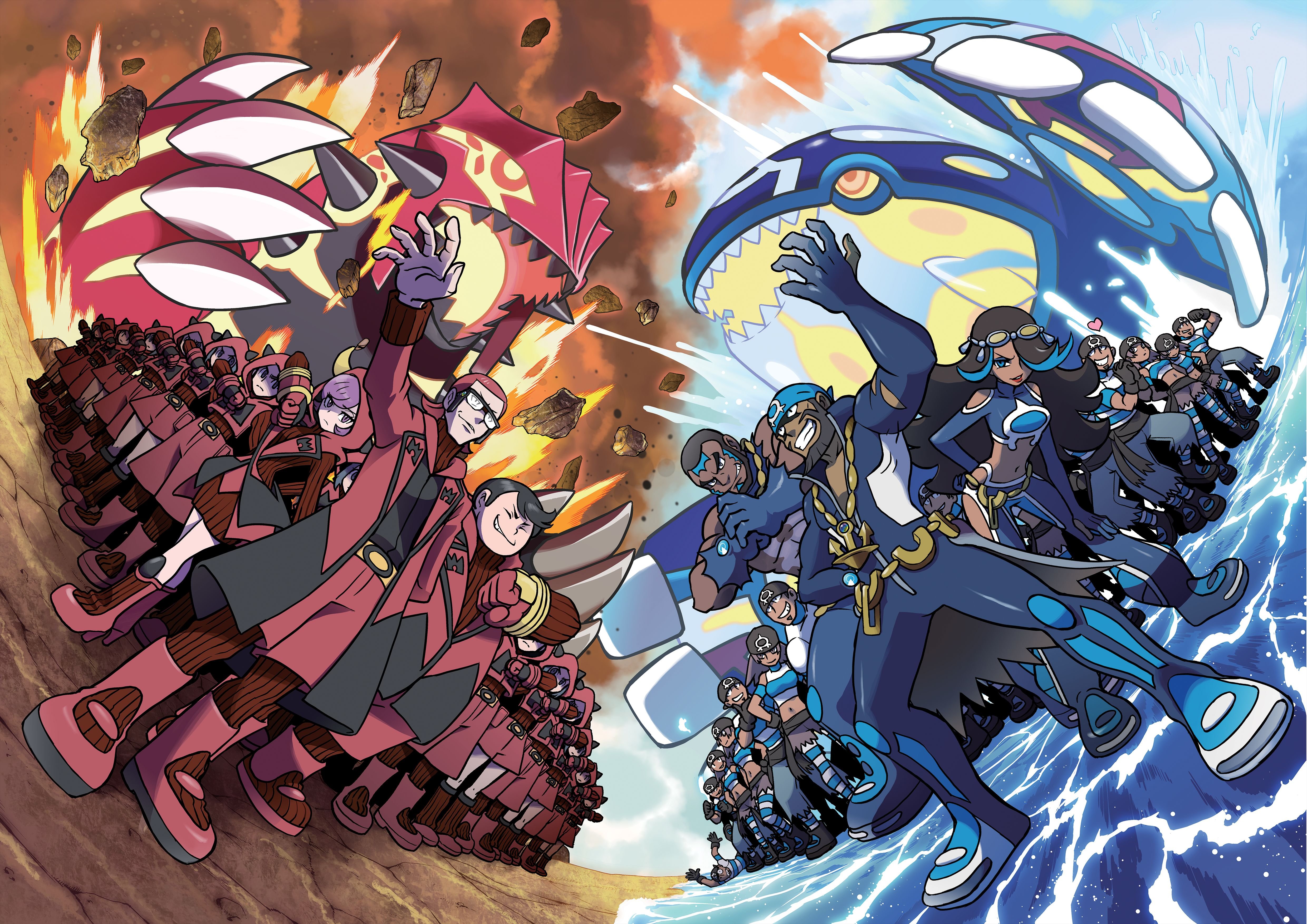 4K Ultra HD Pokémon Team Magma vs. Team Aqua Wallpaper