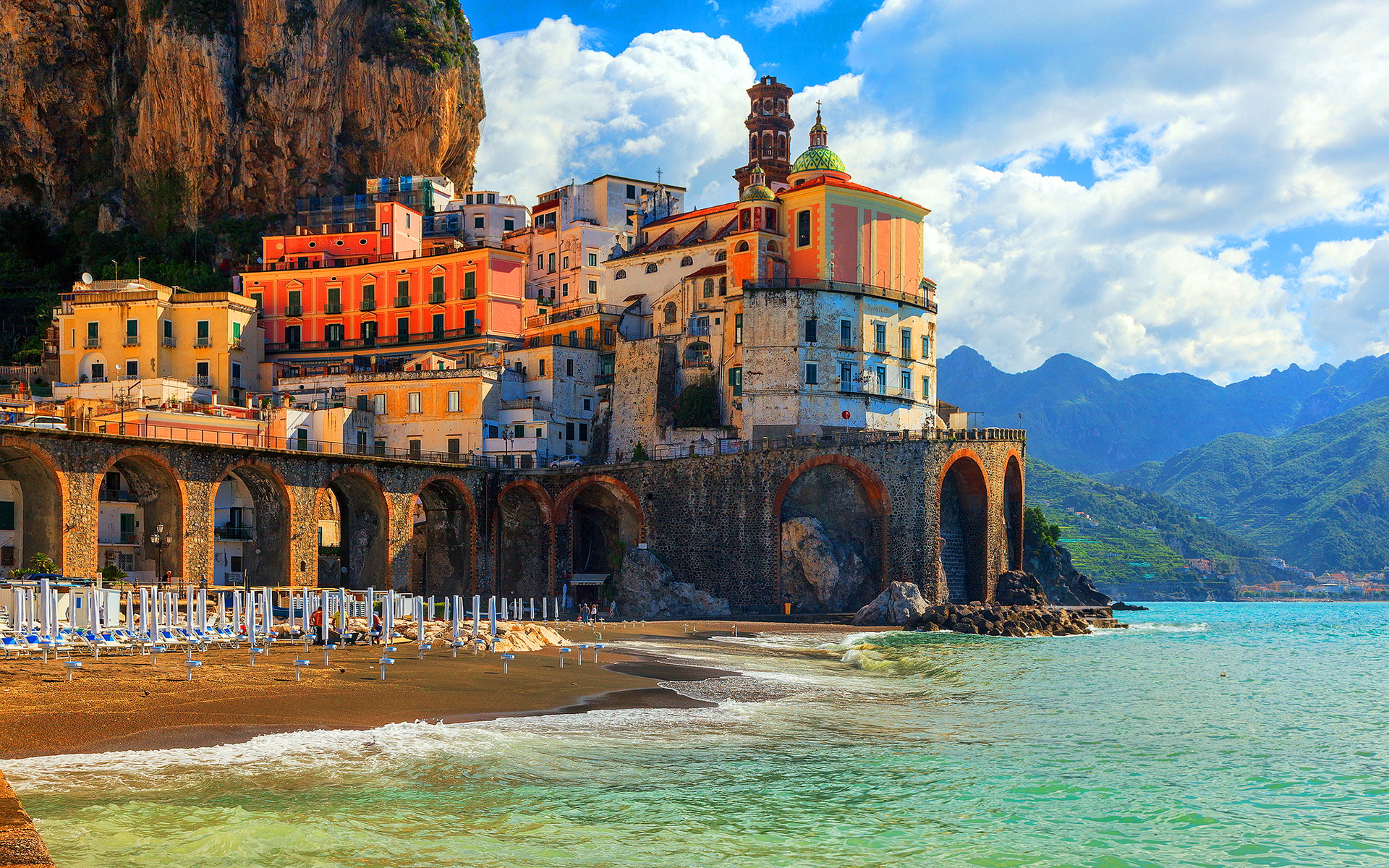 Download Landscape Ocean House Village Coast Man Made Amalfi HD Wallpaper