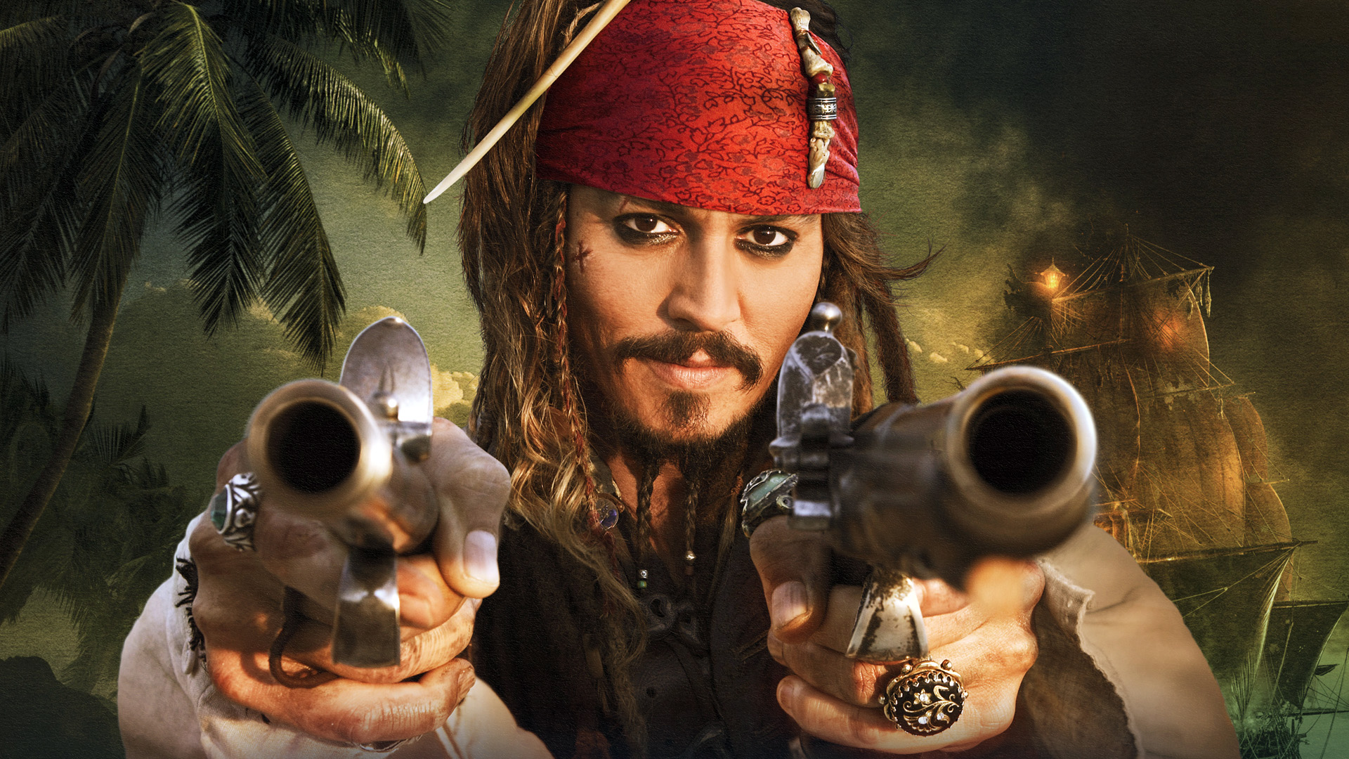 Jack Sparrow in Action HD Pirates of the Caribbean Wallpaper