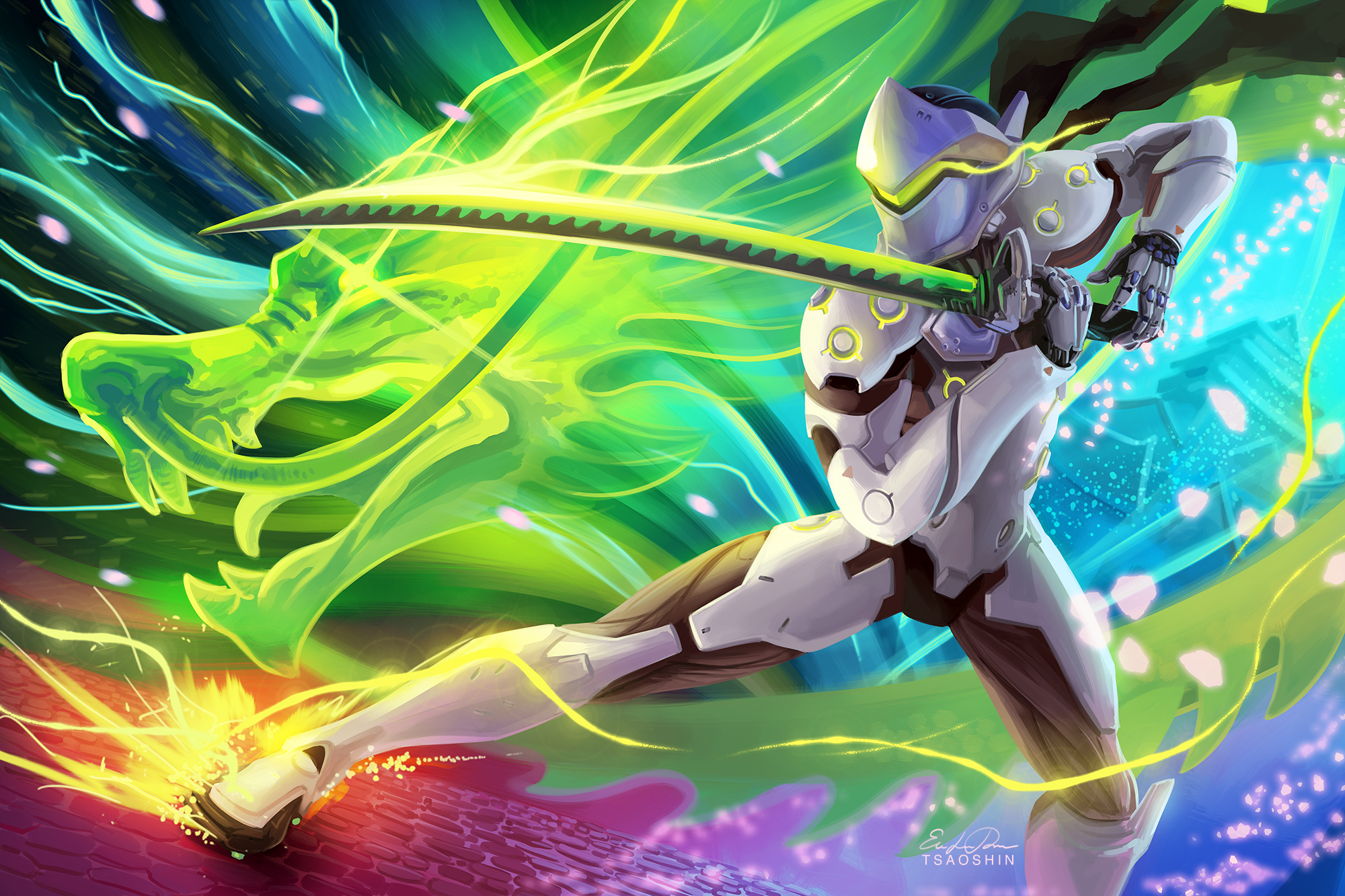 141 Genji (Overwatch) HD Wallpapers Hintergründe Wallpaper Abyss