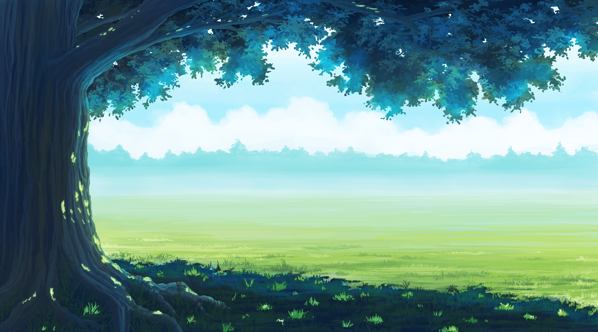Serene Anime Tree HD Wallpaper by 青葉 HAL