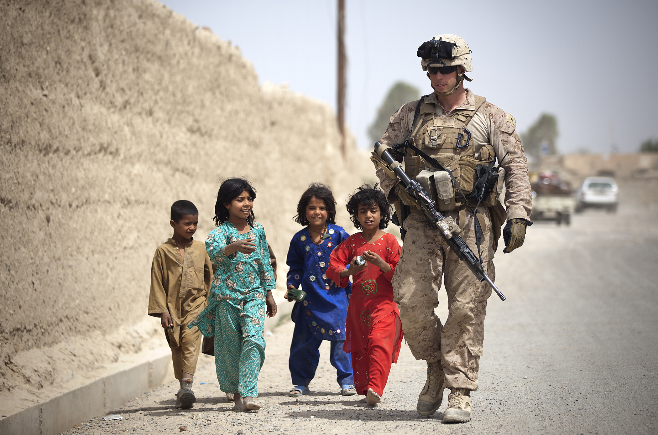 Download USMC Afghan Child Military Soldier HD Wallpaper by Cpl. Alfred