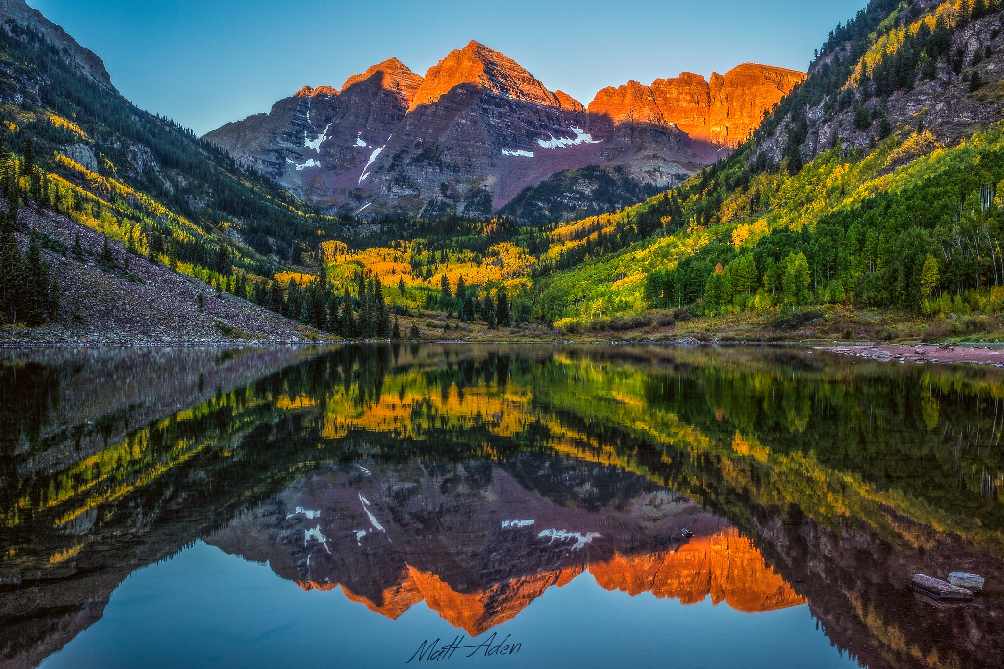 Maroon Bells Reflection Peaks HD Wallpaper by Matt Aden