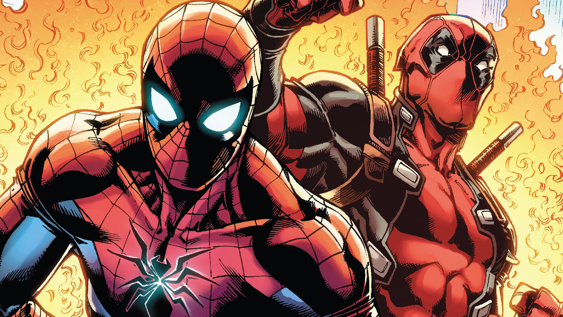 Spiderman and Deadpool HD Wallpaper Background Image