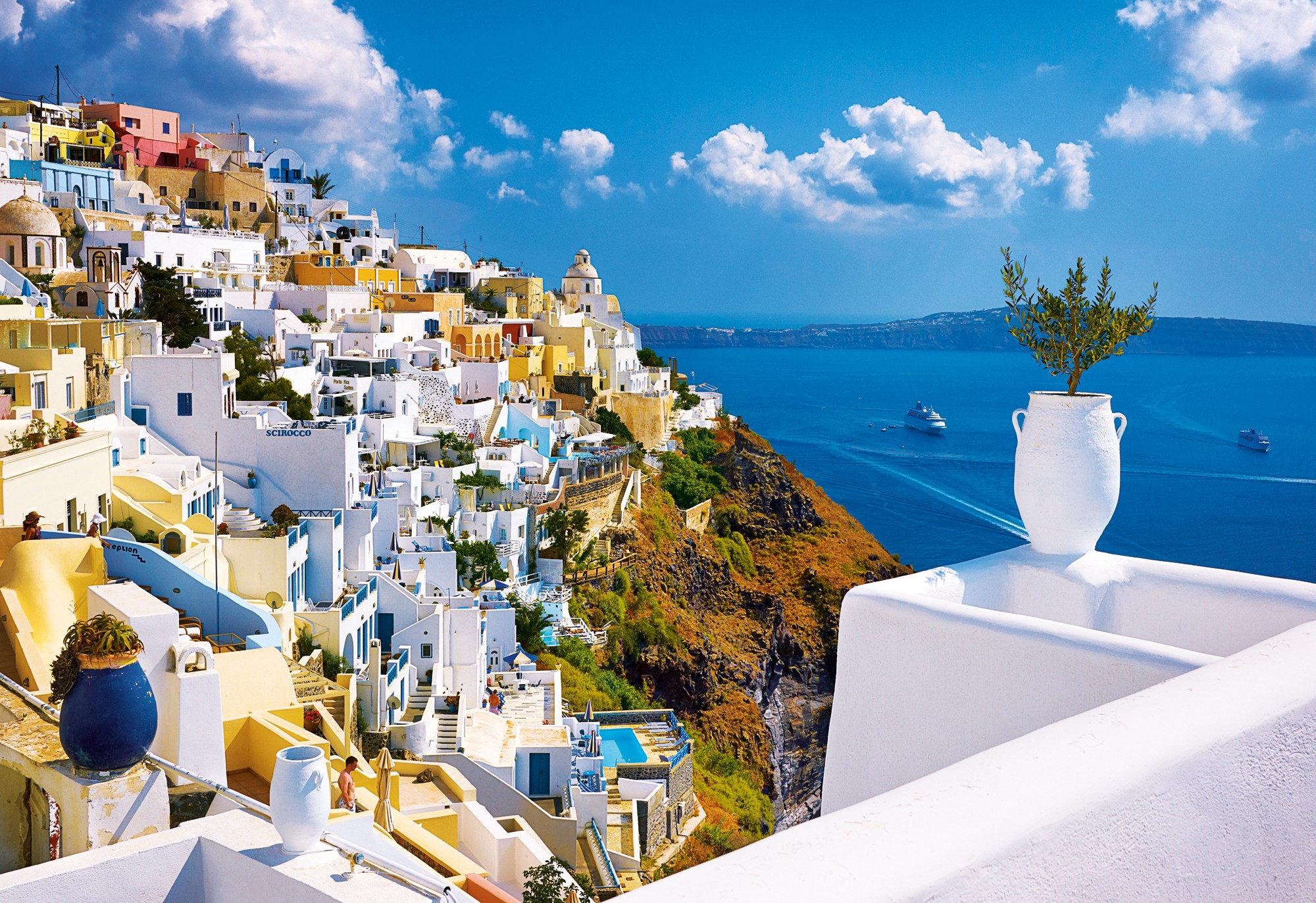 Santorini, Greece HD Wallpaper Background Image