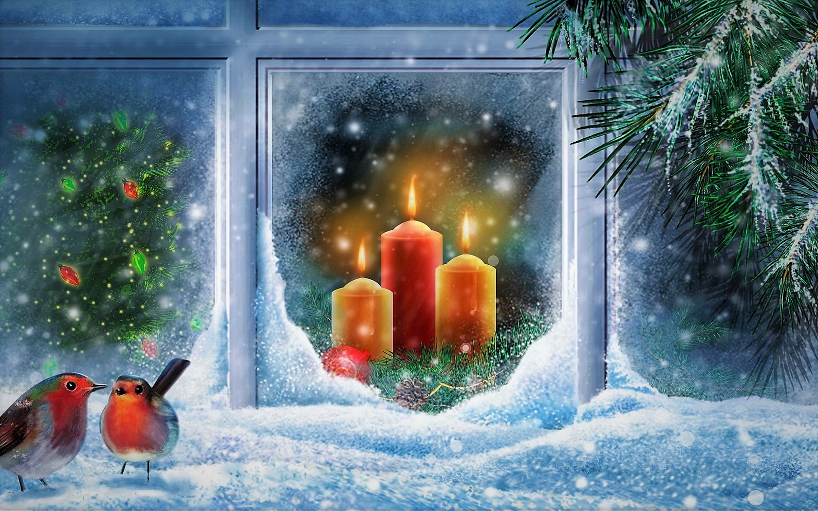 Window Christmas Background Christmas Window Wallpaper and Background Image 1680x1050