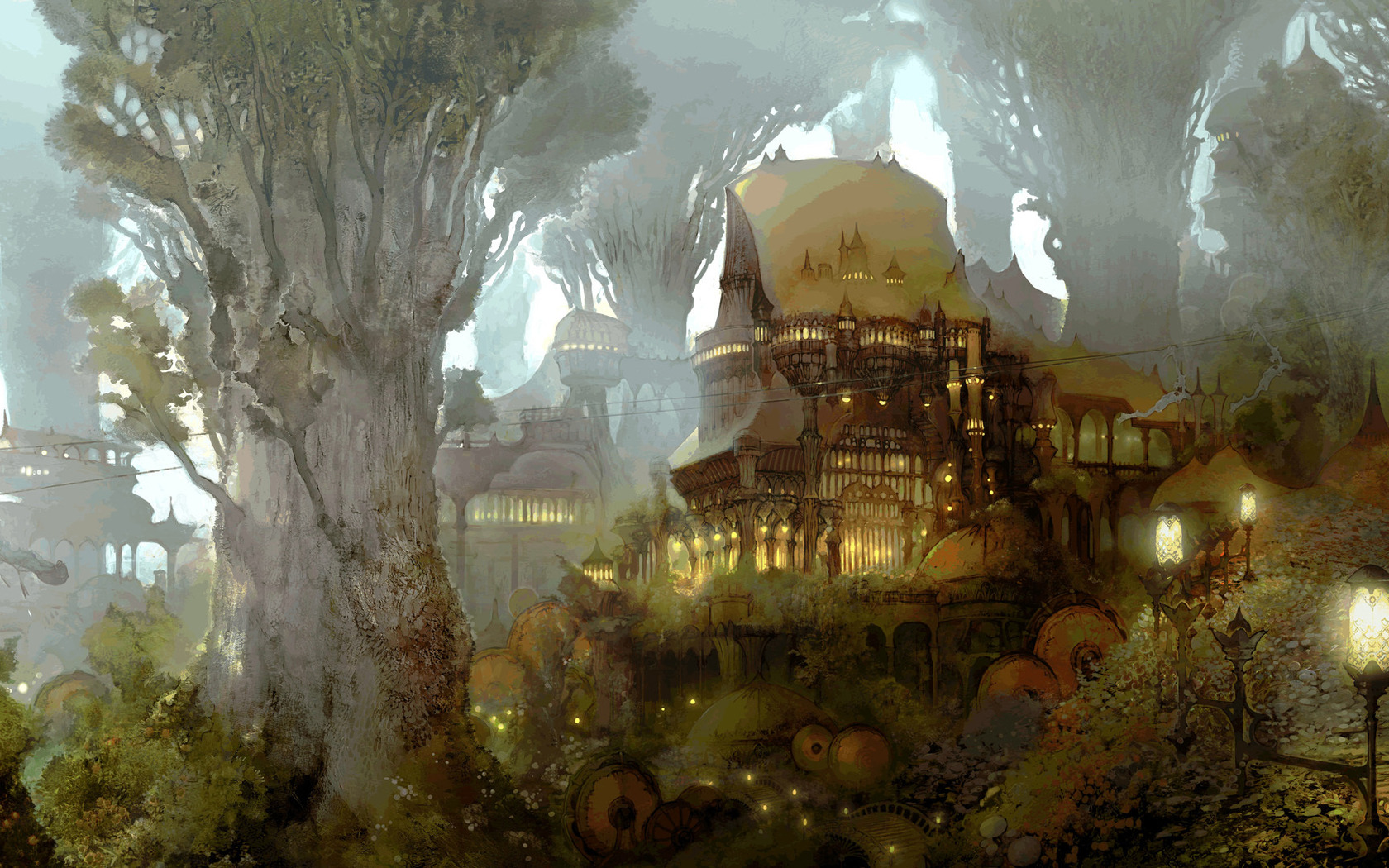 Elvish Forest House Final Fantasy XIV HD Wallpaper