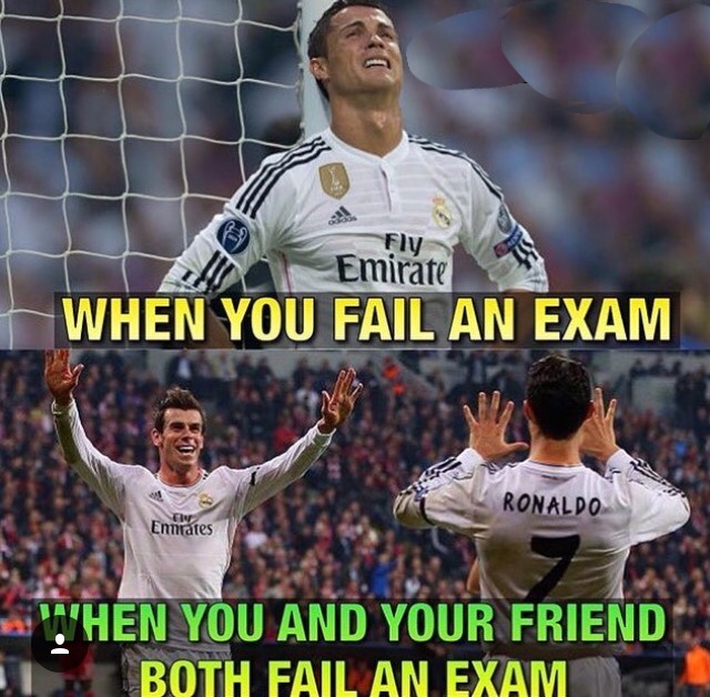 When you fail an exam vs When you and your friend fail an exam Meme