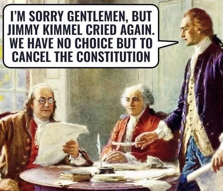 ﻿I’M SORRY GENTLEMEN, BUT JIMMY KIMMEL CRIED AGAIN: WE HAVE NO CHOICE BUT TO CANCEL THE CONSTITUTION