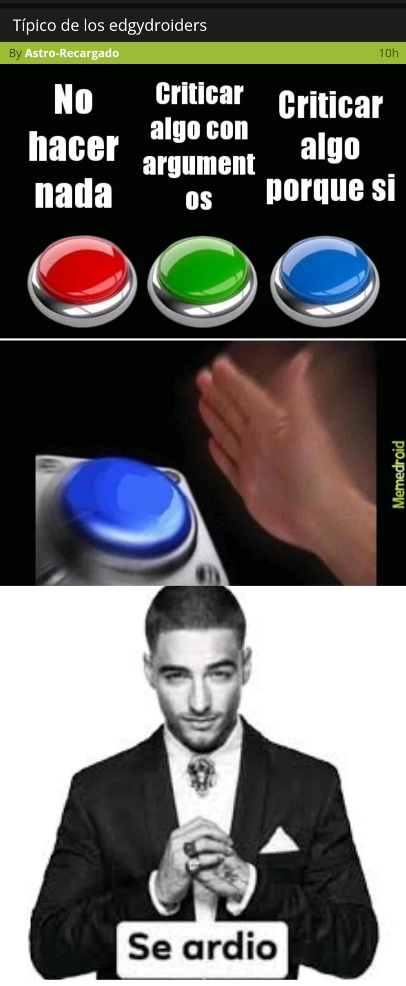 Se ardió tanto que nos dedicó un meme haters PD pégate un tiro en la