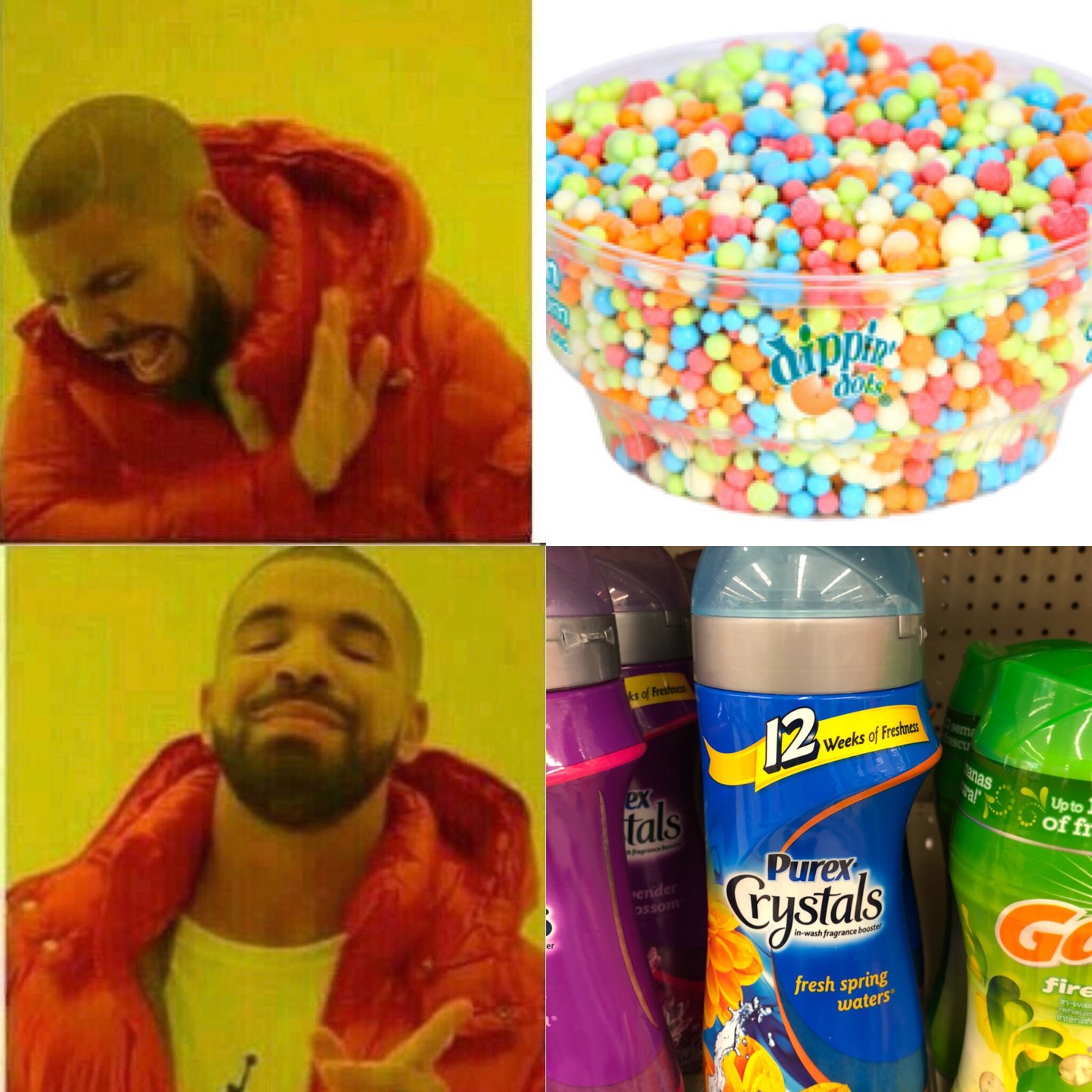 why eat dippin dots it’s all about crystals. Meme by zafar614