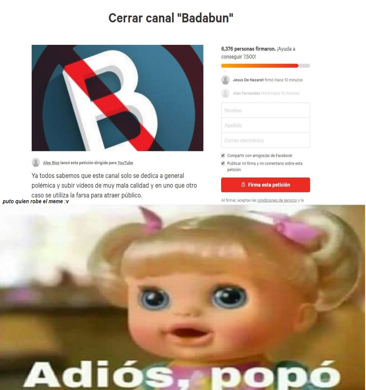 badabun quien robe el meme Meme subido por ) Memedroid