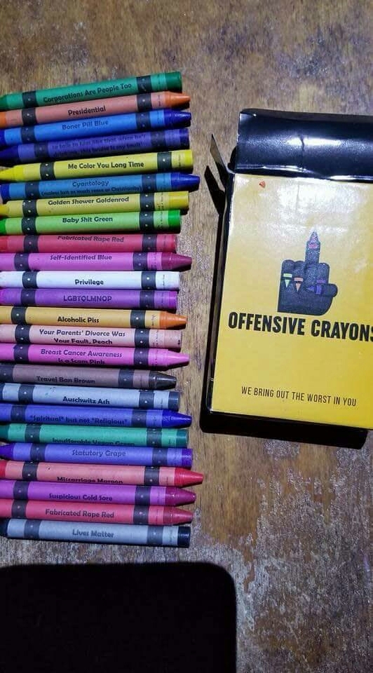 Offensive crayons for offensive artists Meme by SAVEurSOULS ) Memedroid