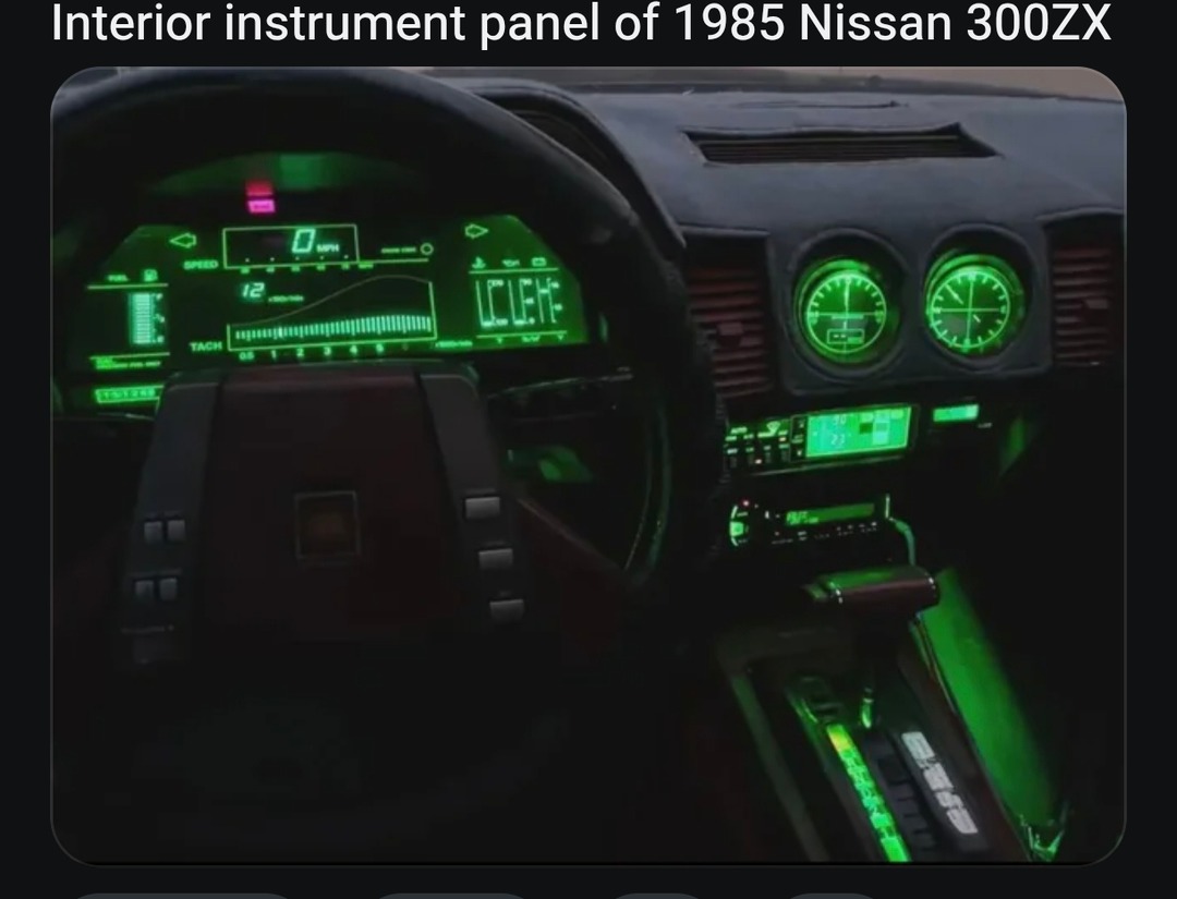 ﻿Interior instrument panel of 1985 Nissan 300ZX 40 CER: