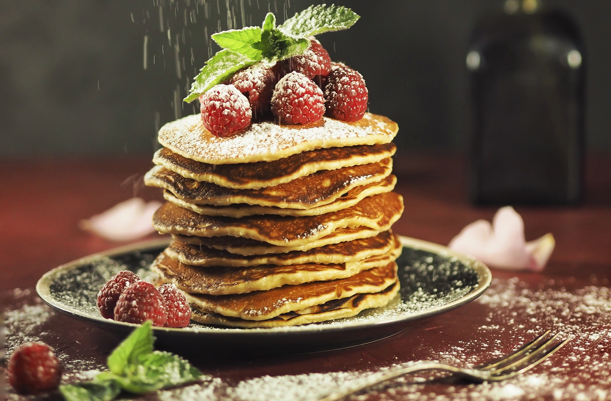 Download Still Life Breakfast Raspberry Food Pancake HD Wallpaper