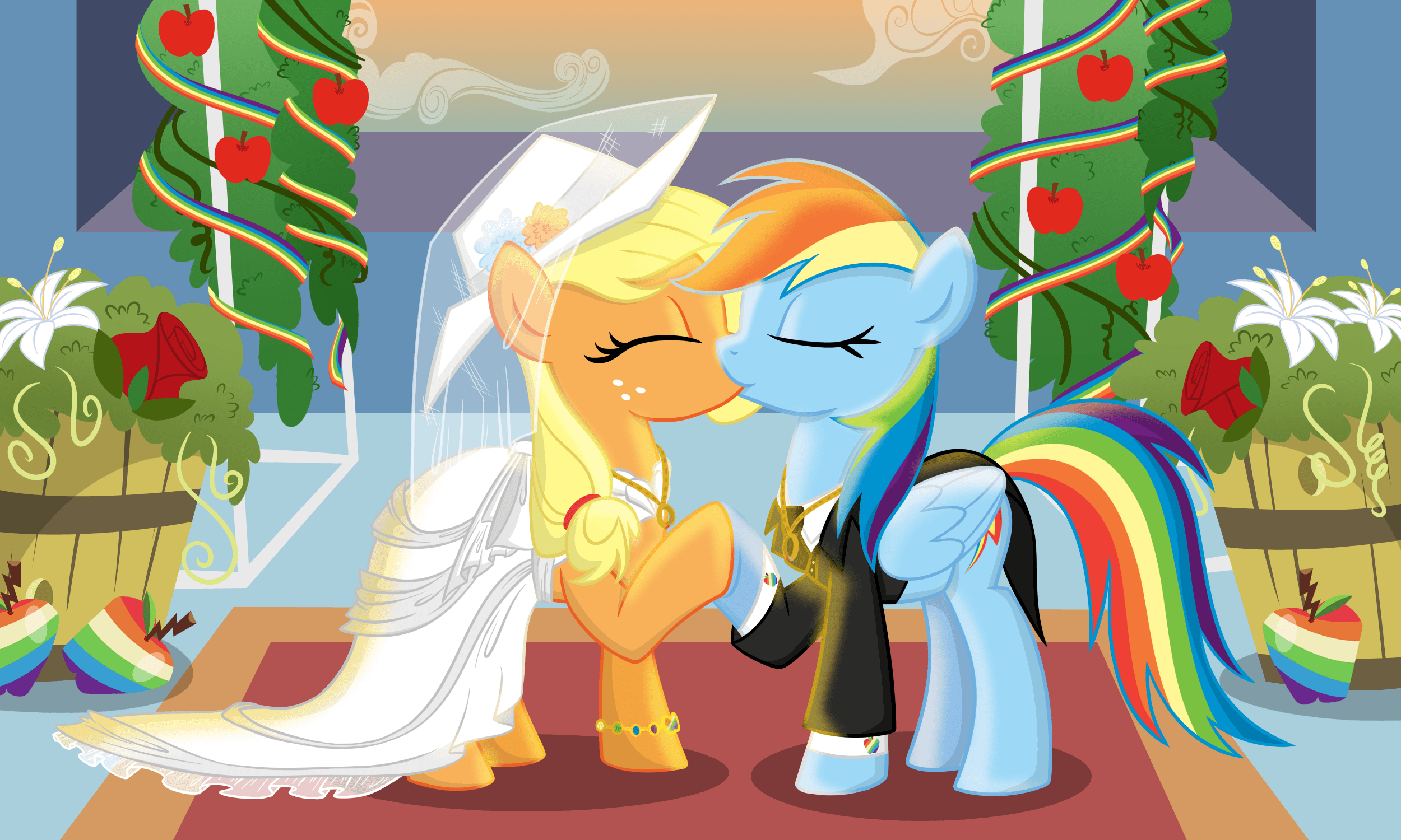 Download Wedding Kiss Rainbow Dash Applejack (My Little Pony) TV Show