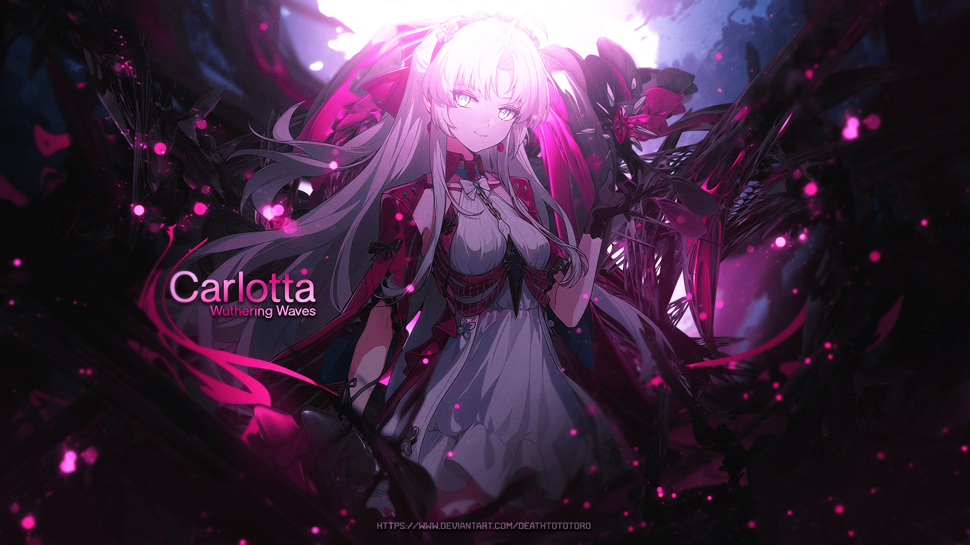 Wuthering Waves: Carlotta's Radiant HD Fantasy Wallpaper by DeathToTotoro