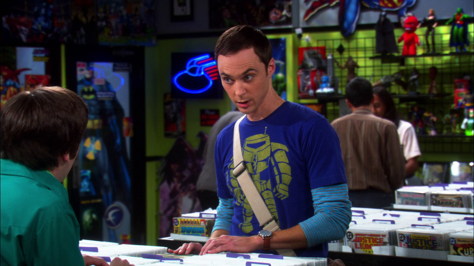 Jim Parsons As Sheldon At The Comic Book Shop Computer Wallpapers