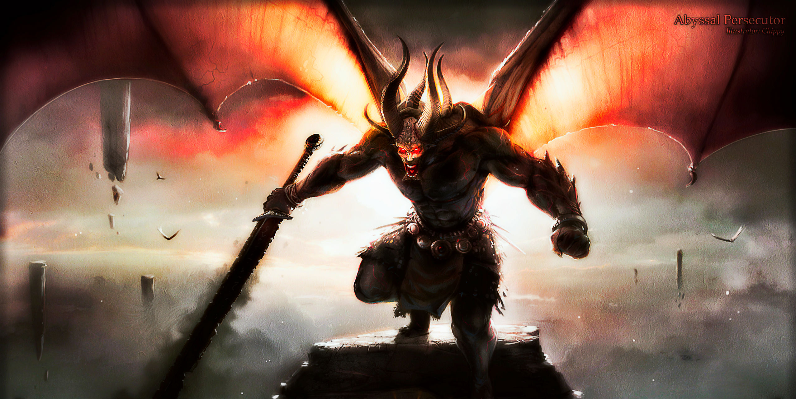 Abyssal Demon: Dark Wings of Fury HD Wallpaper