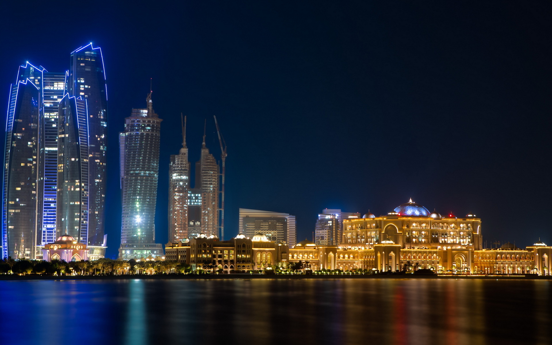 Stunning Abu Dhabi Nightscape HD Wallpaper