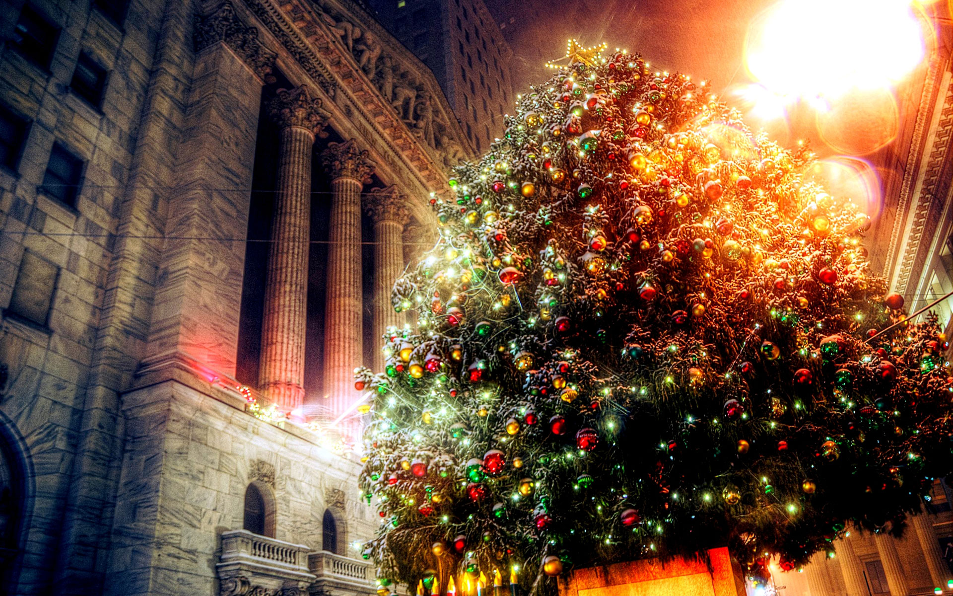 New York Christmas Tree Wallpaper