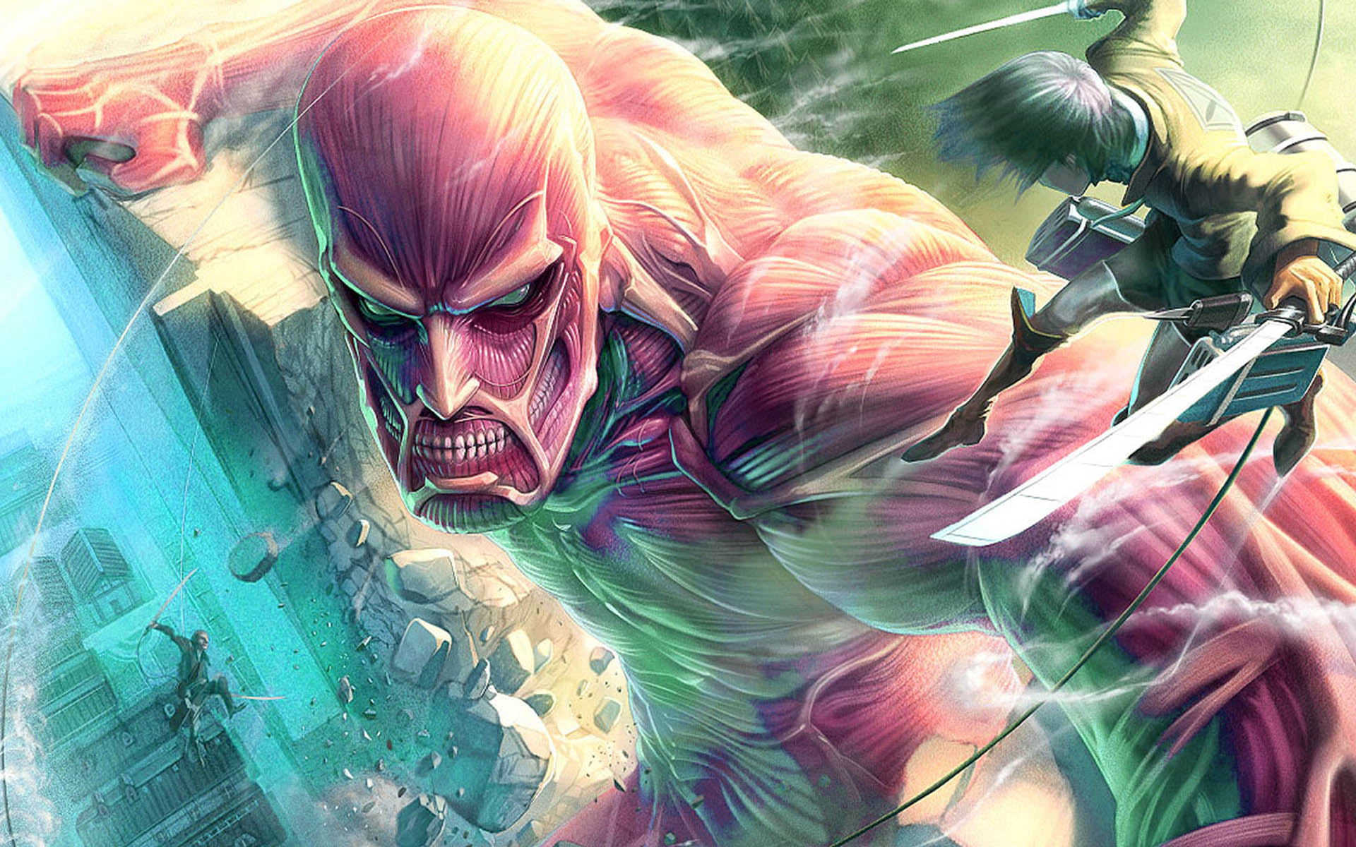 Colossal Titan Vs Eren Yeager Fond d'écran HD ArrièrePlan 1920x1200 ID656727 Wallpaper
