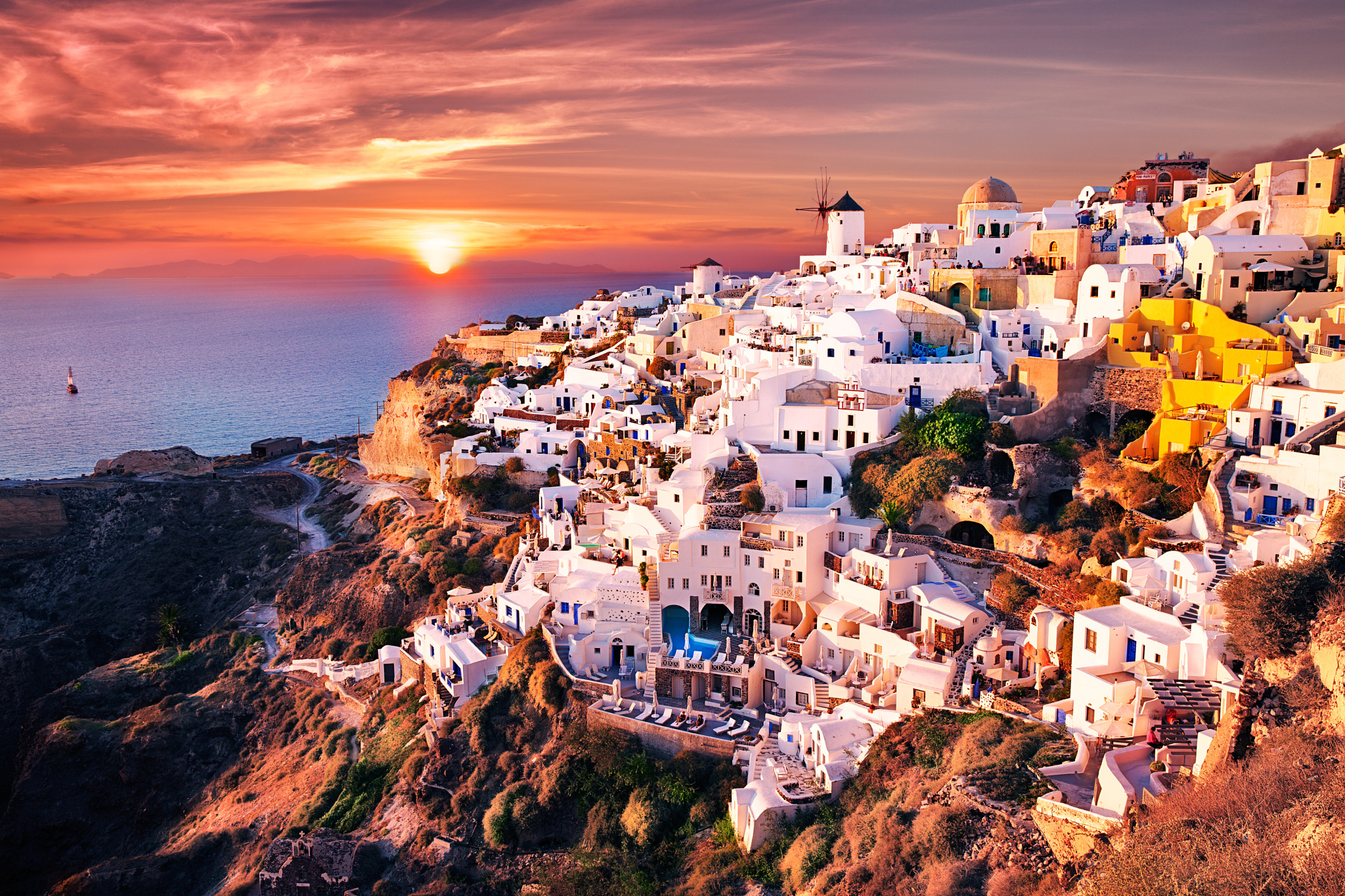 Santorini, Greece HD Wallpaper Background Image