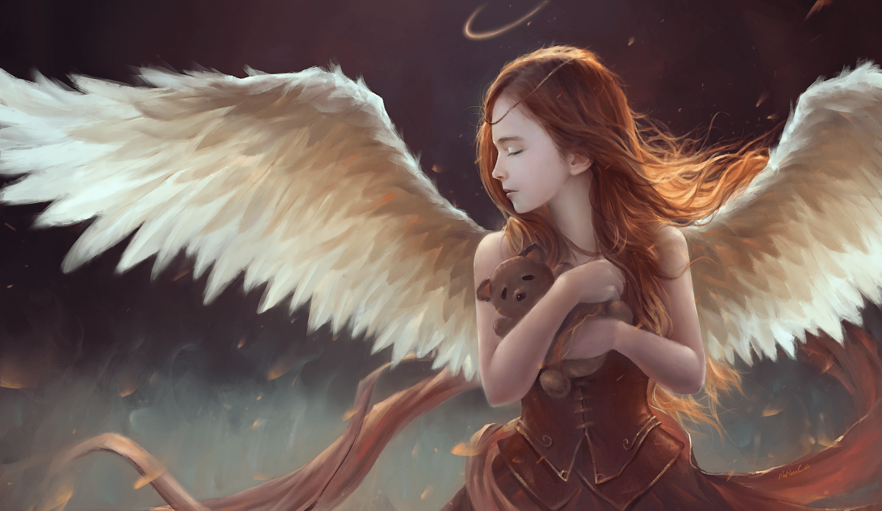 Little Fantasy Angel HD Wallpaper Hintergrund 3000x1739 ID690136