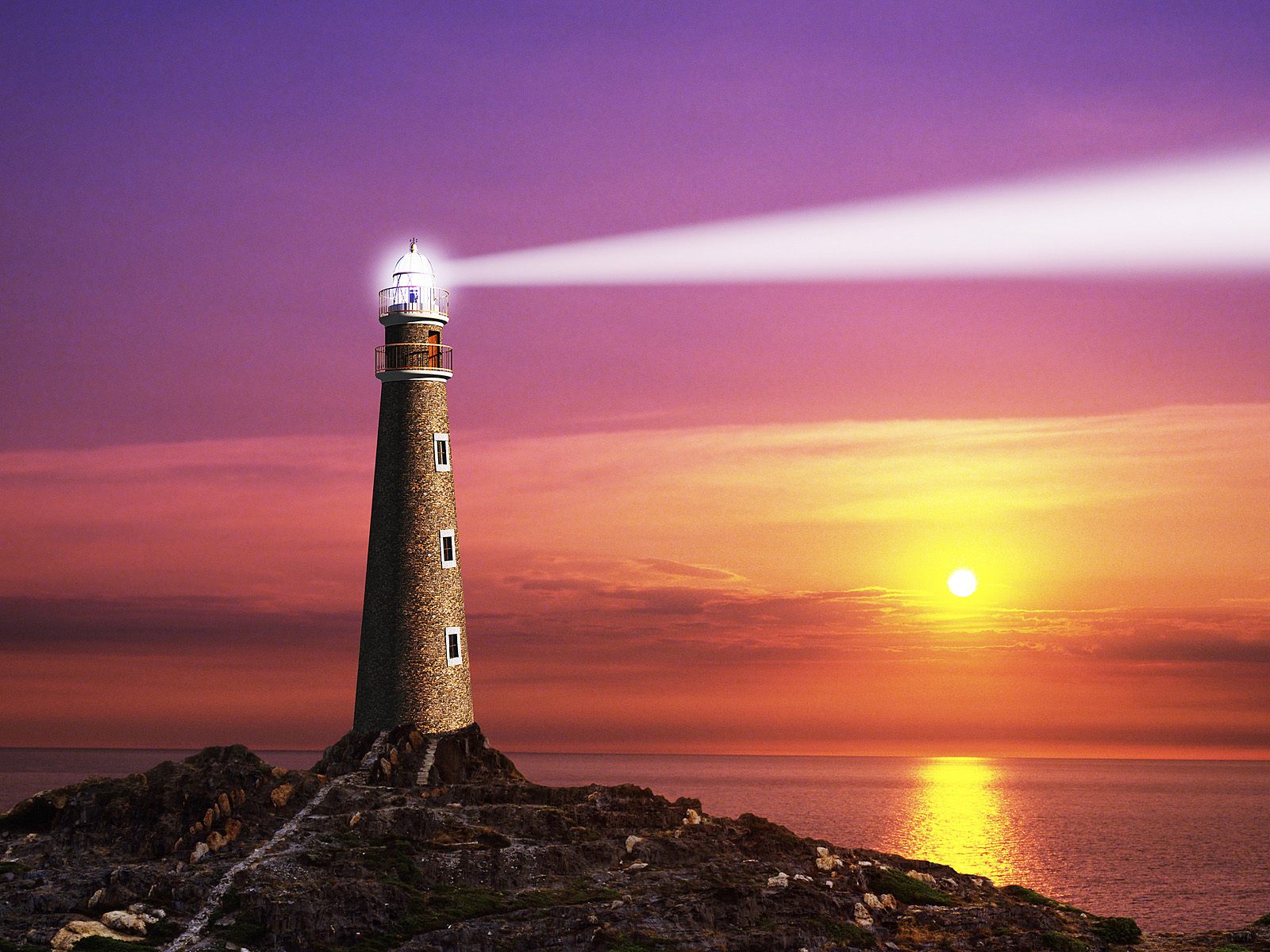 Lighthouses At Sunset Wallpaper