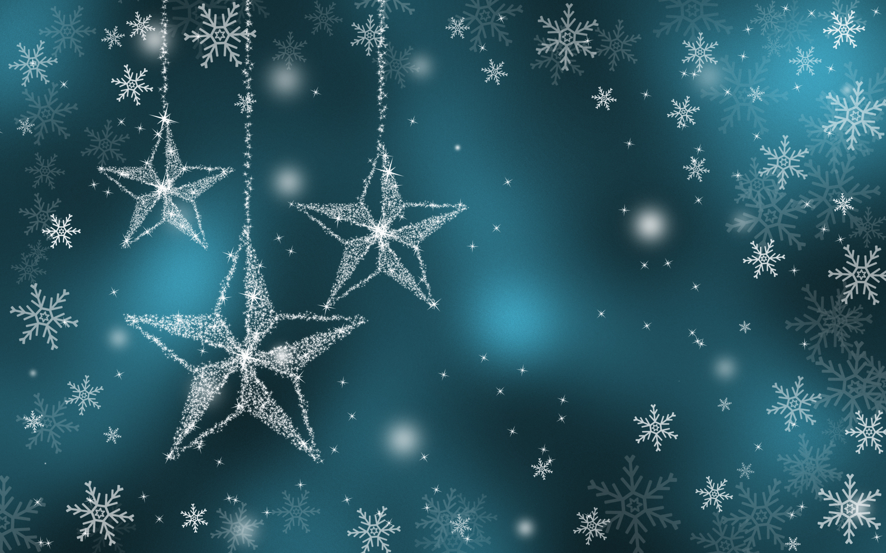 Download Blue Snowflake Star Silver Holiday Christmas HD Wallpaper