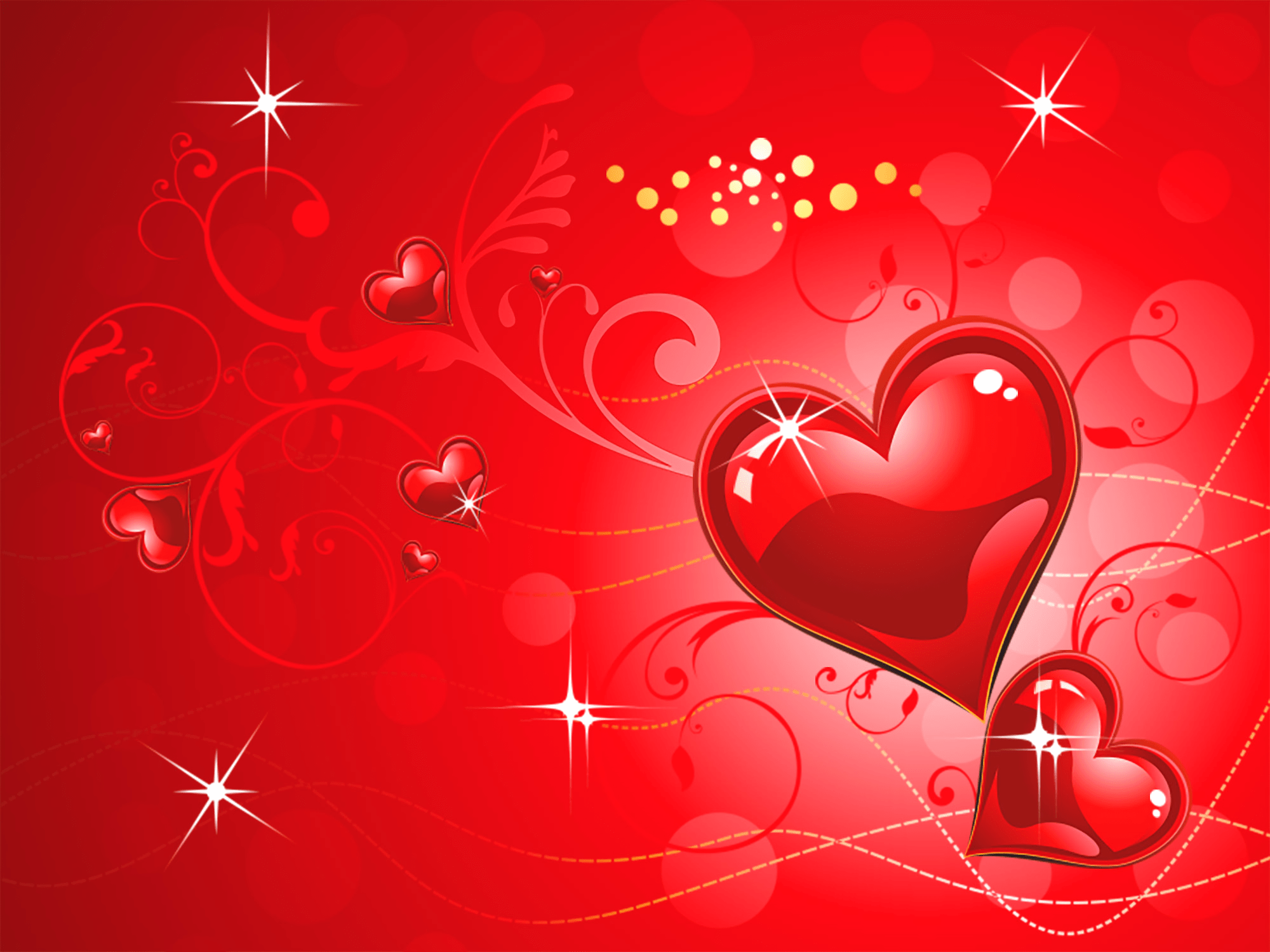 Download Sparkles Red Artistic Heart HD Wallpaper