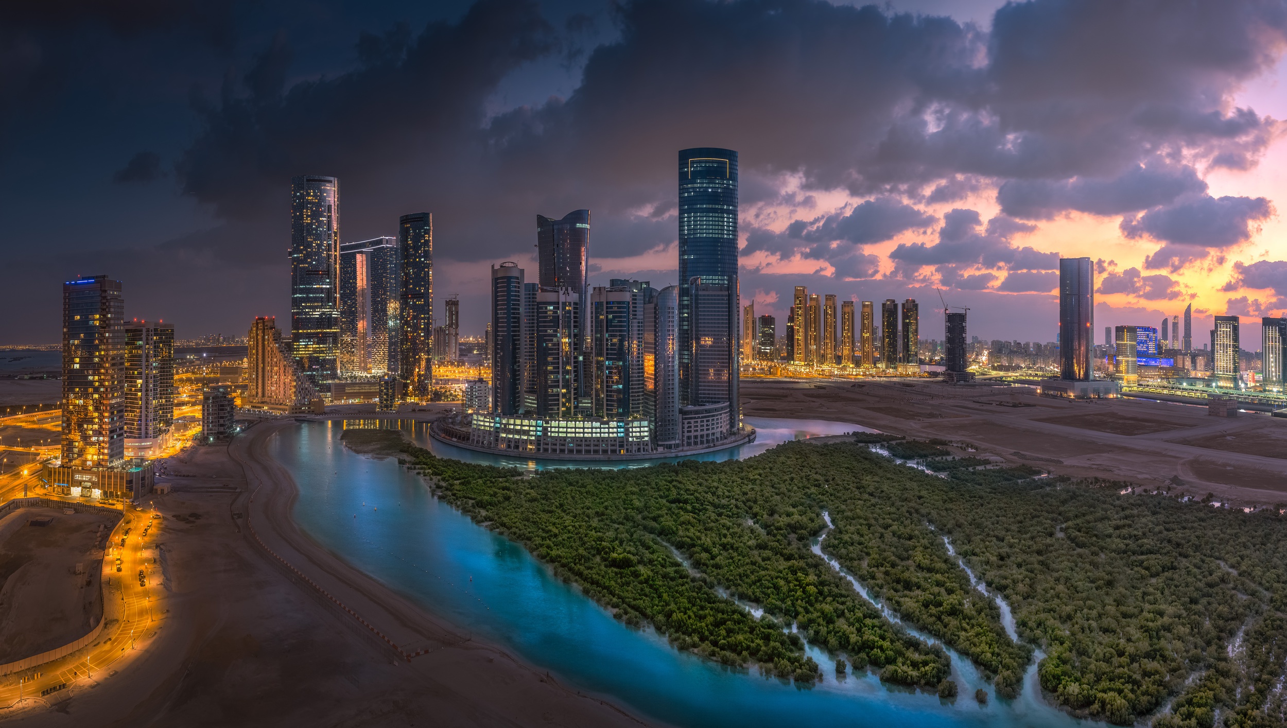 Abu Dhabi Nightscape HD Wallpaper