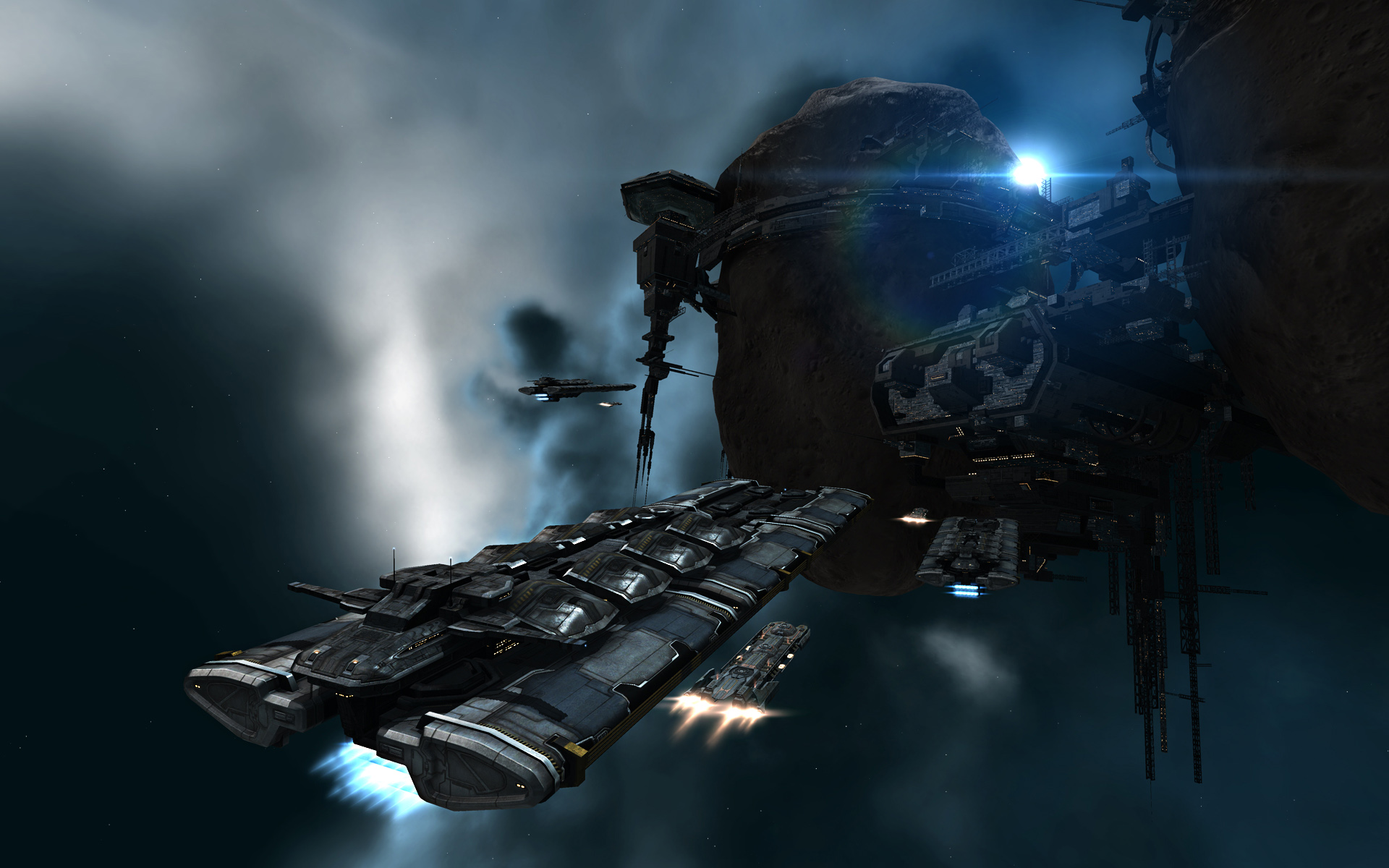 EVE Online Epic Spaceship HD Wallpaper in Alien Skies