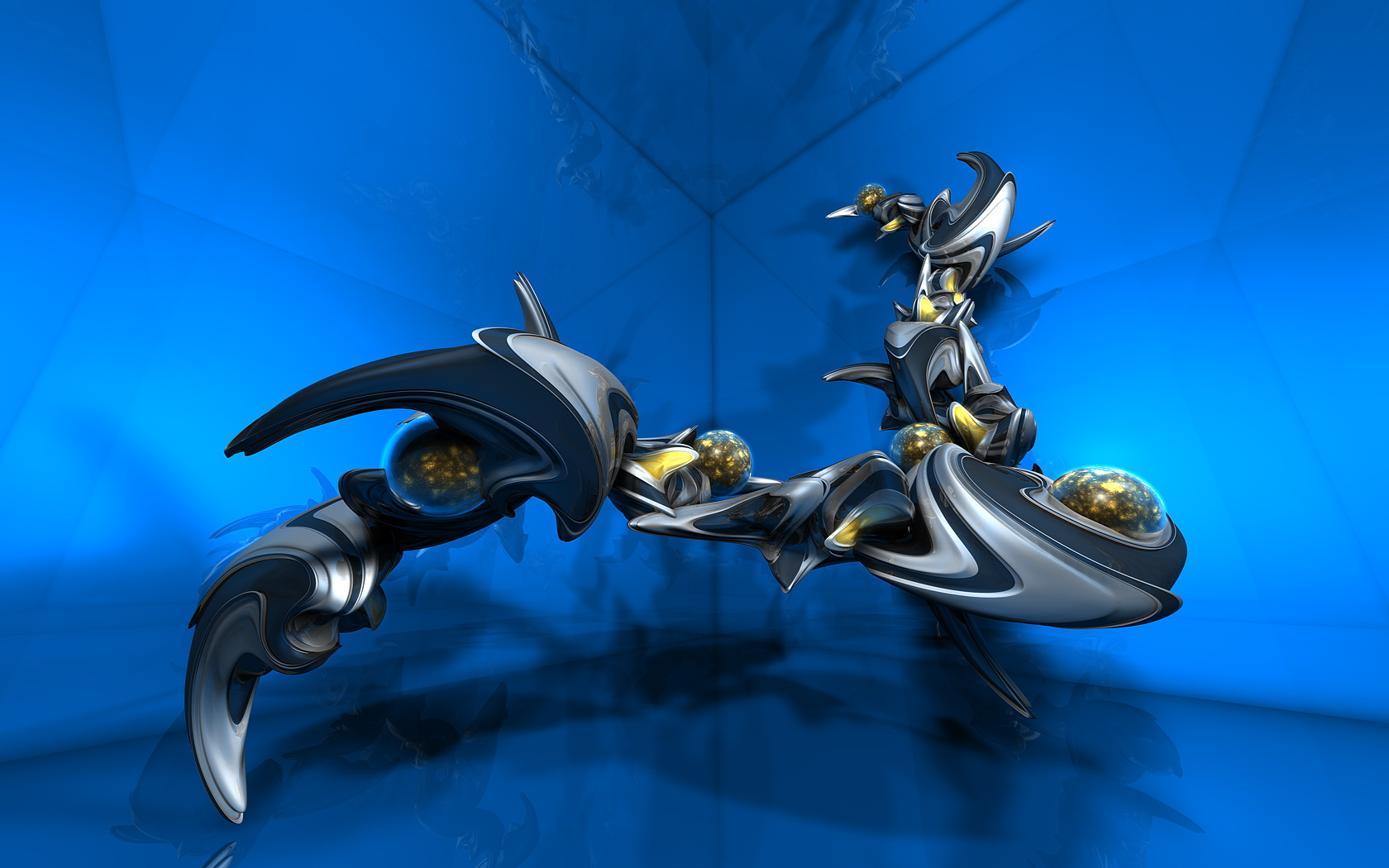 Download Blue Weird Artistic Abstract Wallpaper