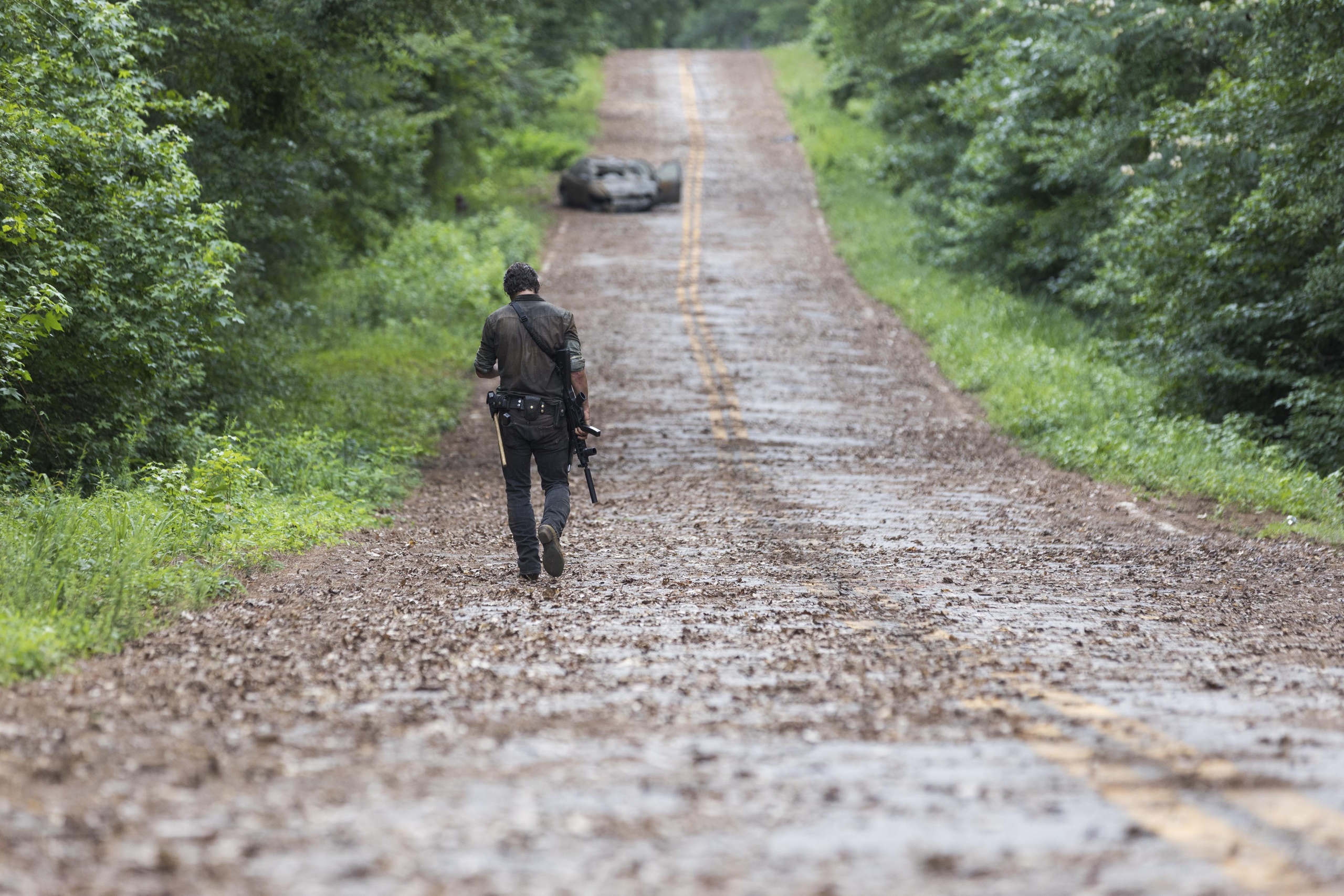 Download Rick Grimes Road TV Show The Walking Dead HD Wallpaper