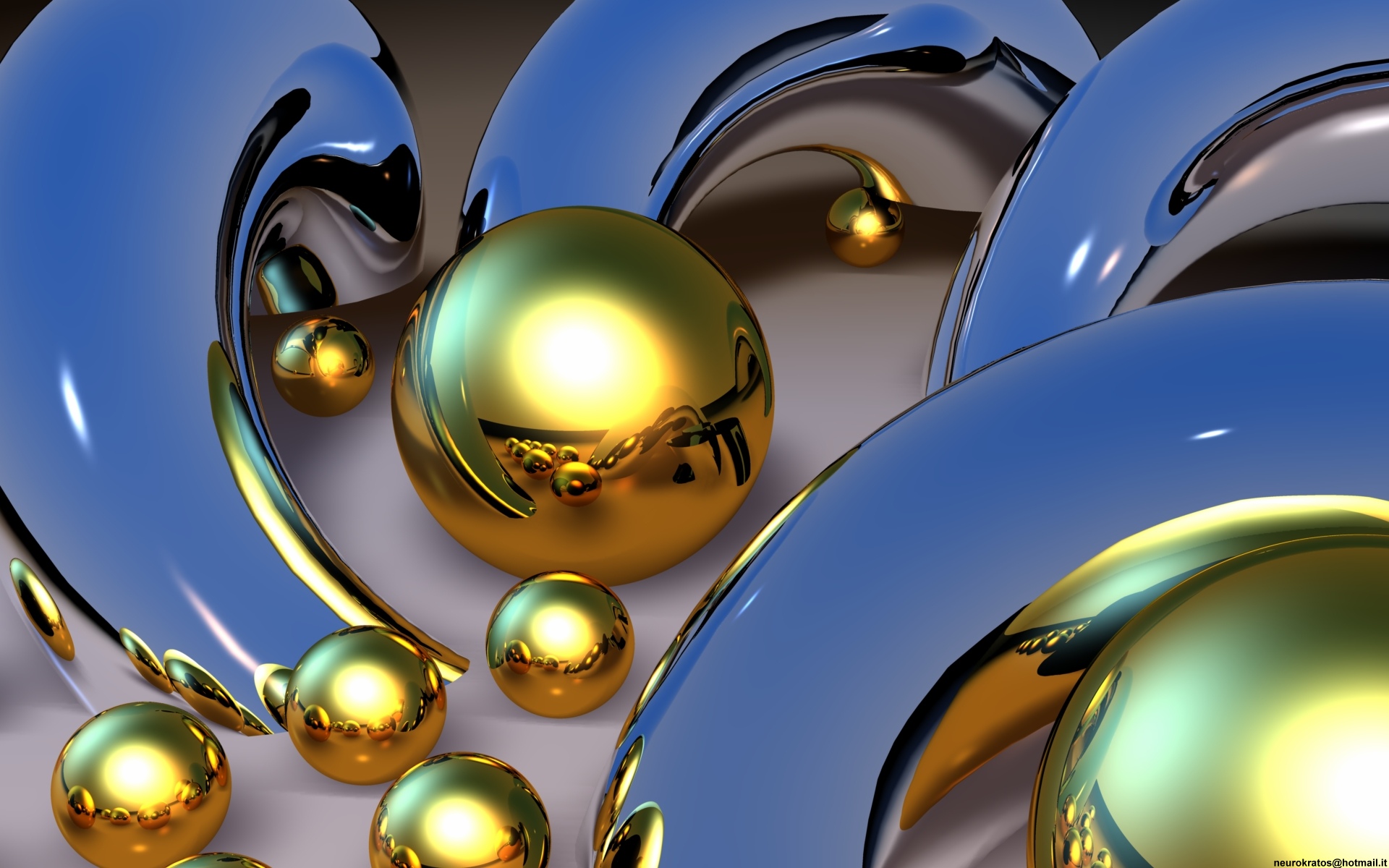 Abstract Metallic Spheres Stunning HD Wallpaper