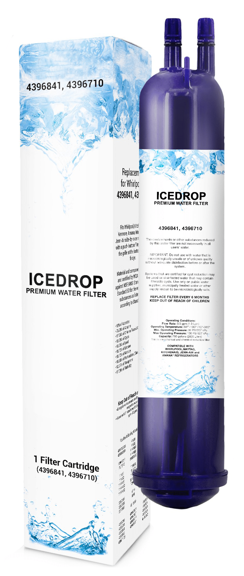 Ice Drop F31PK Refrigerator Water Filter Replacement Compatible with