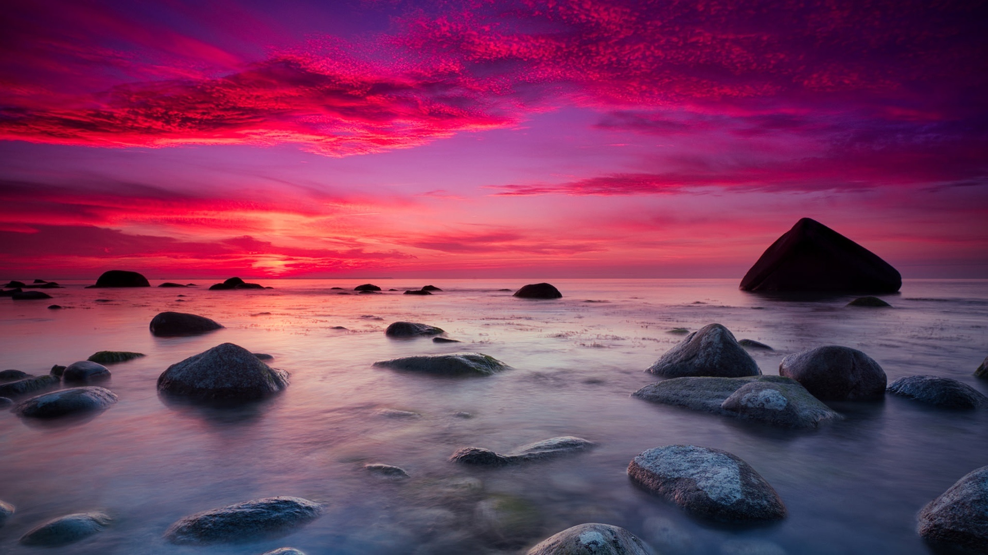 Download Horizon Sky Ocean Nature Sunset HD Wallpaper