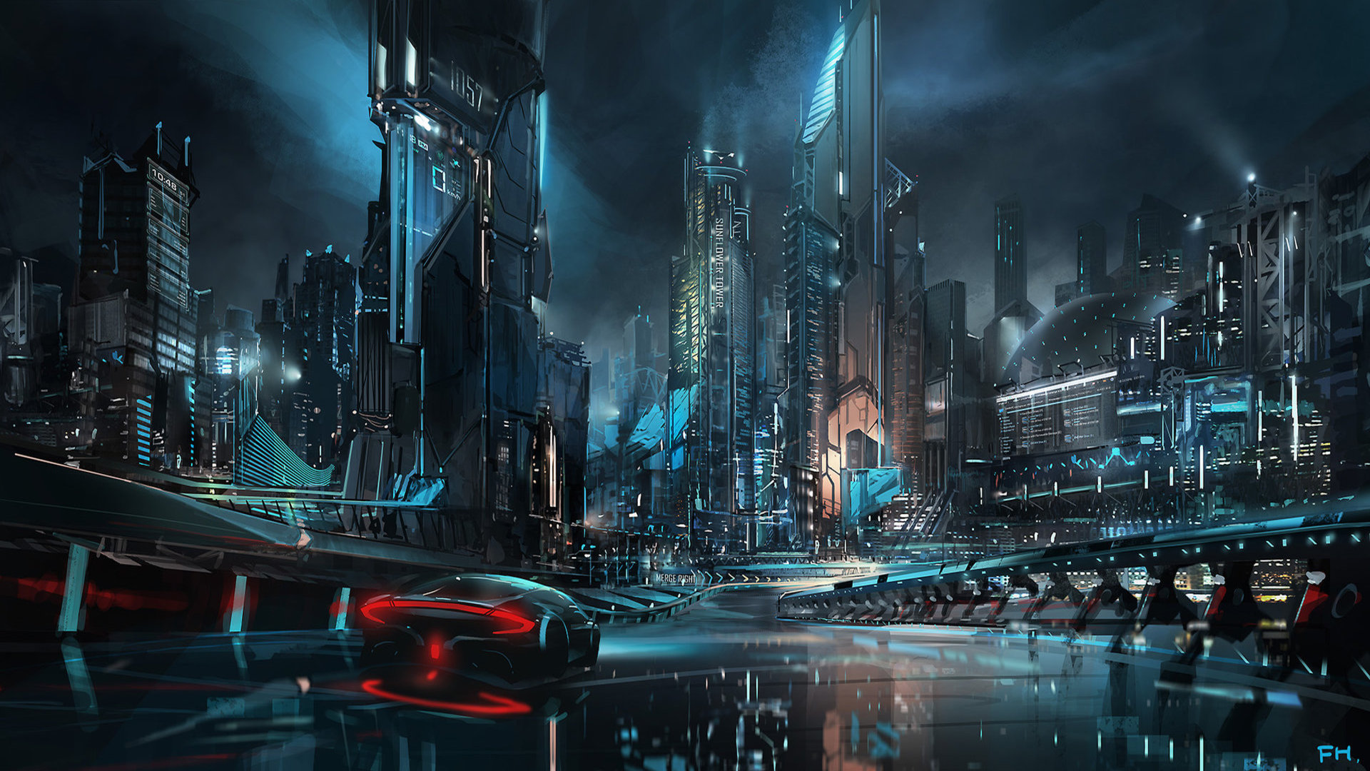 Download Skyscraper Futuristic City Sci Fi City Sci Fi City HD