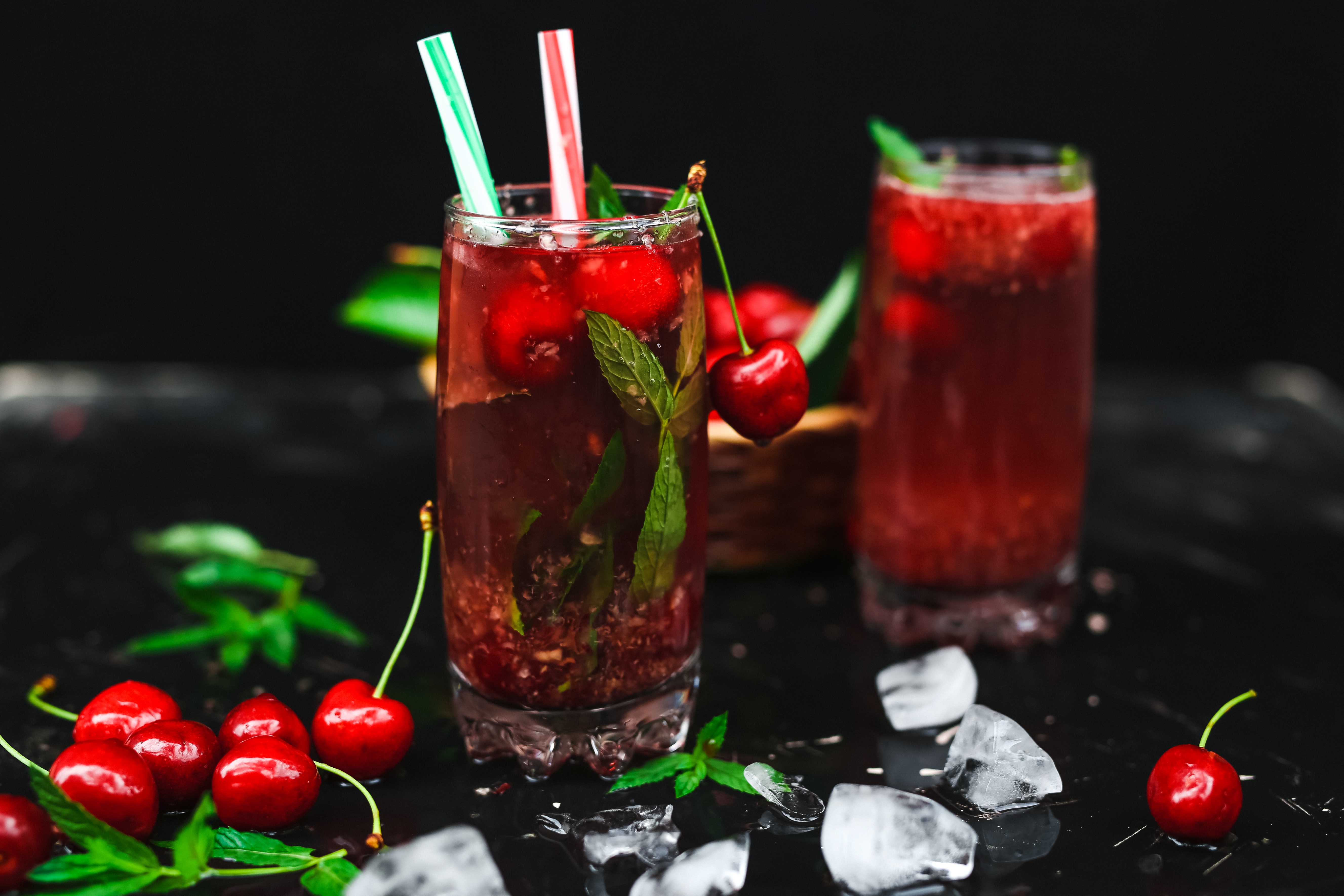 Download Cherry Fruit Cocktail Food Drink 4k Ultra HD Wallpaper