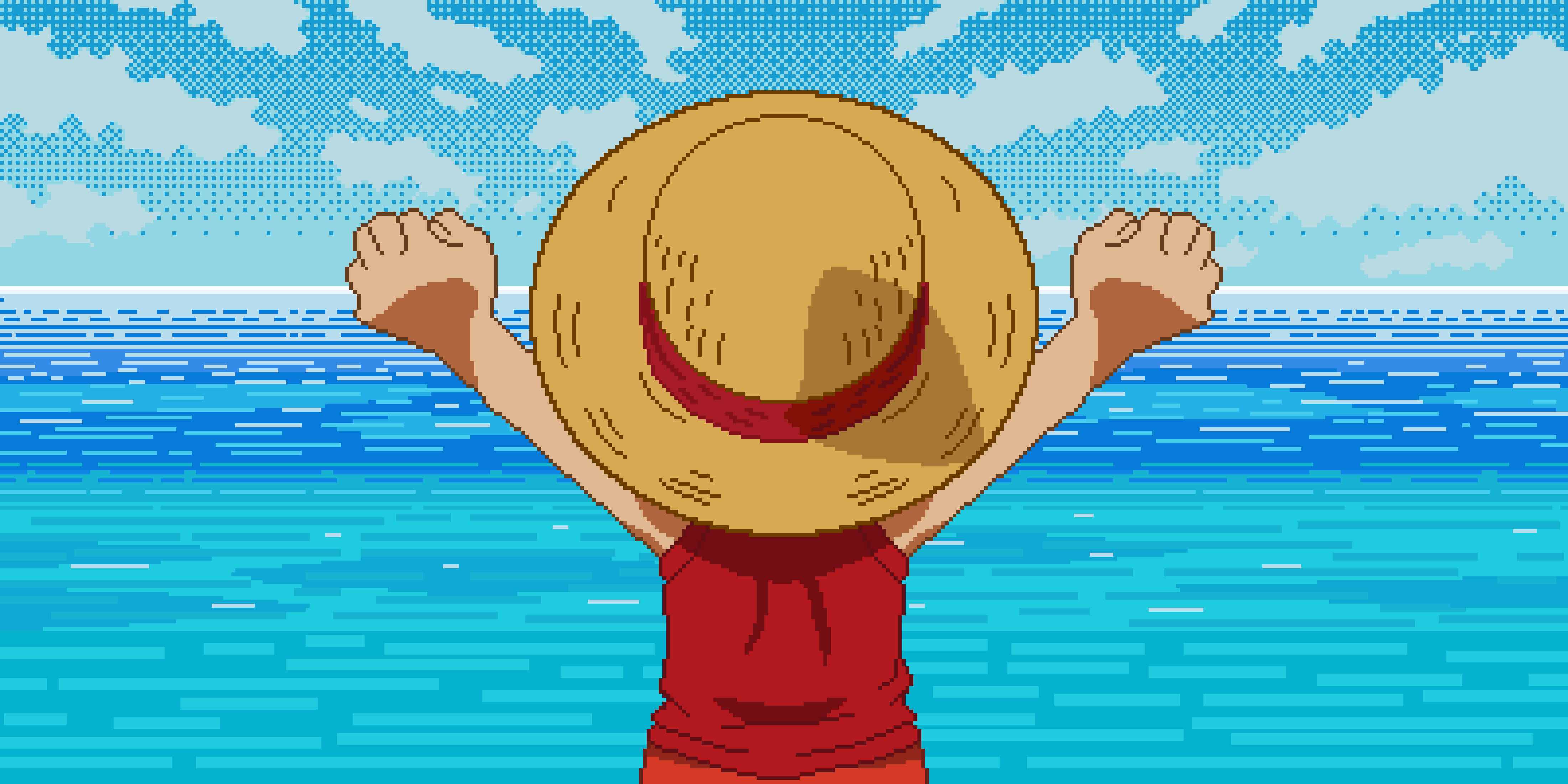 Download Pixel Art Monkey D. Luffy Anime One Piece 4k Ultra HD Wallpaper