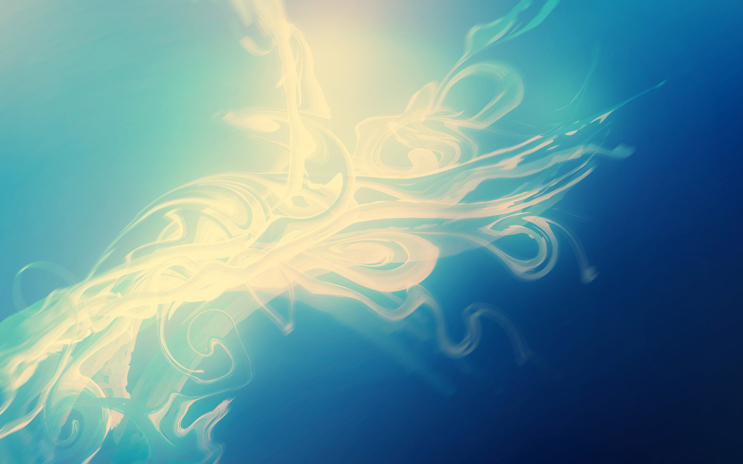 Download Blue Smoke Abstract White HD Wallpaper