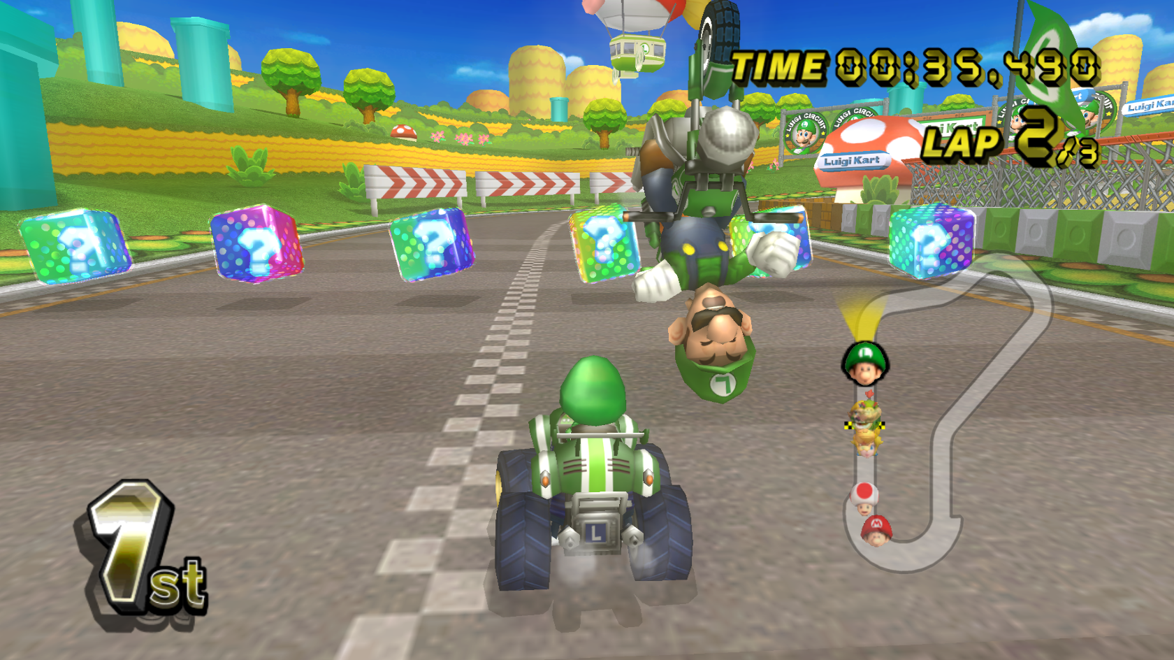 Luigi Circuit Mario Kart Wii Gameplay