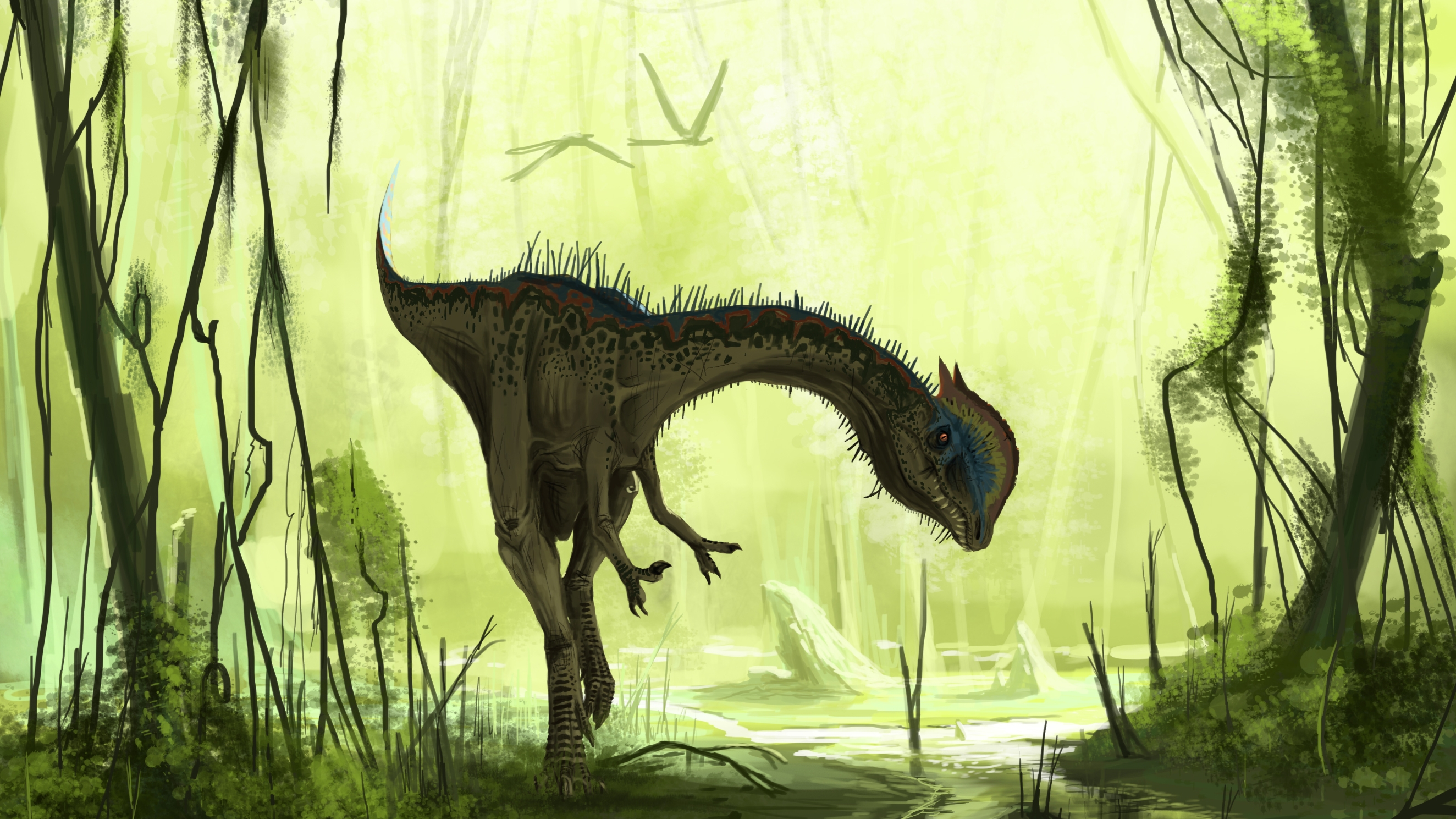 Dilophosaurus Full HD Wallpaper and Background Image 2648x1489 ID