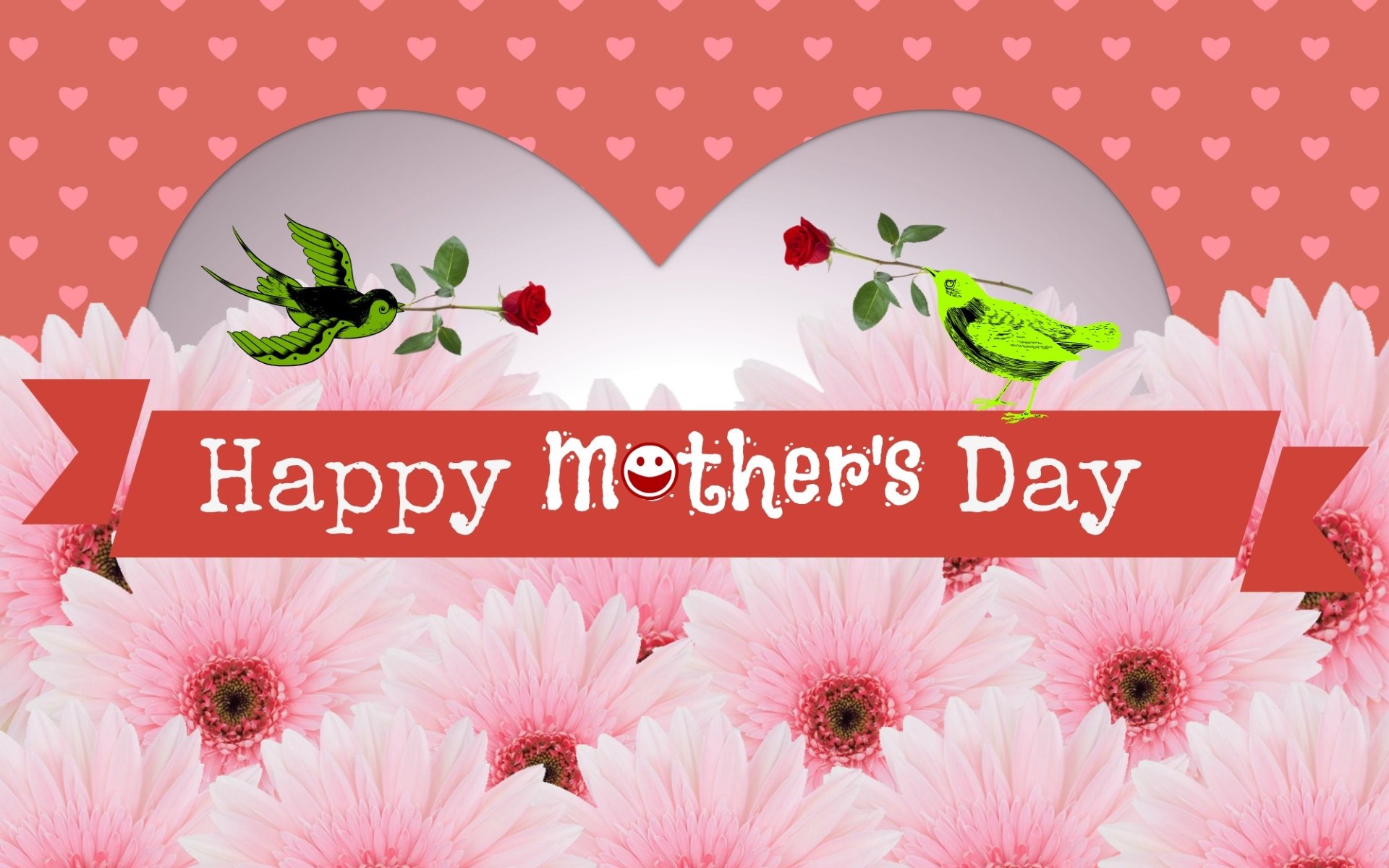 Download Bird Pink Flower Flower Holiday Mother's Day HD Wallpaper by