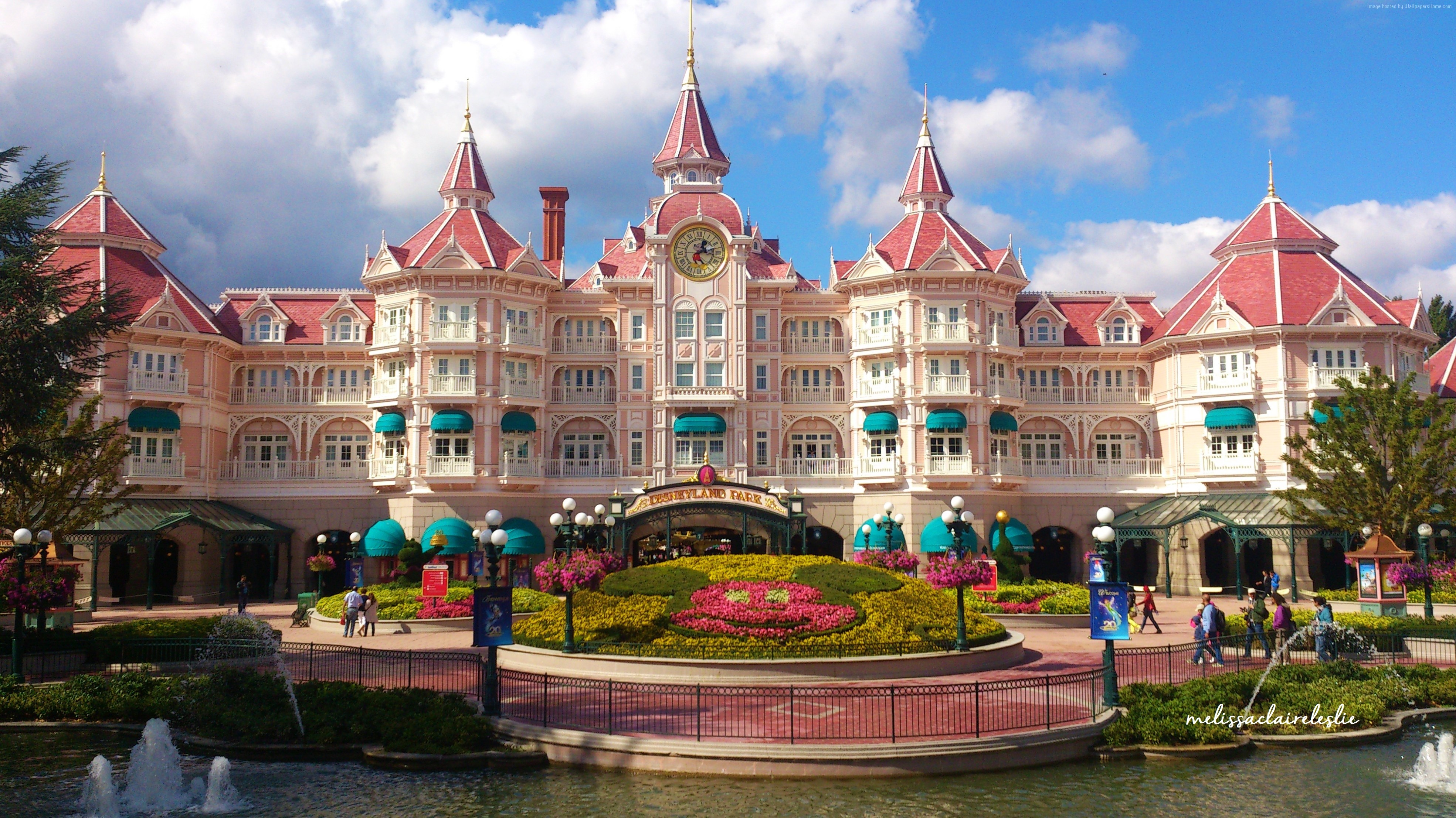 Disneyland Hotel in Paris, France 4k Ultra Fondo de pantalla HD Fondo